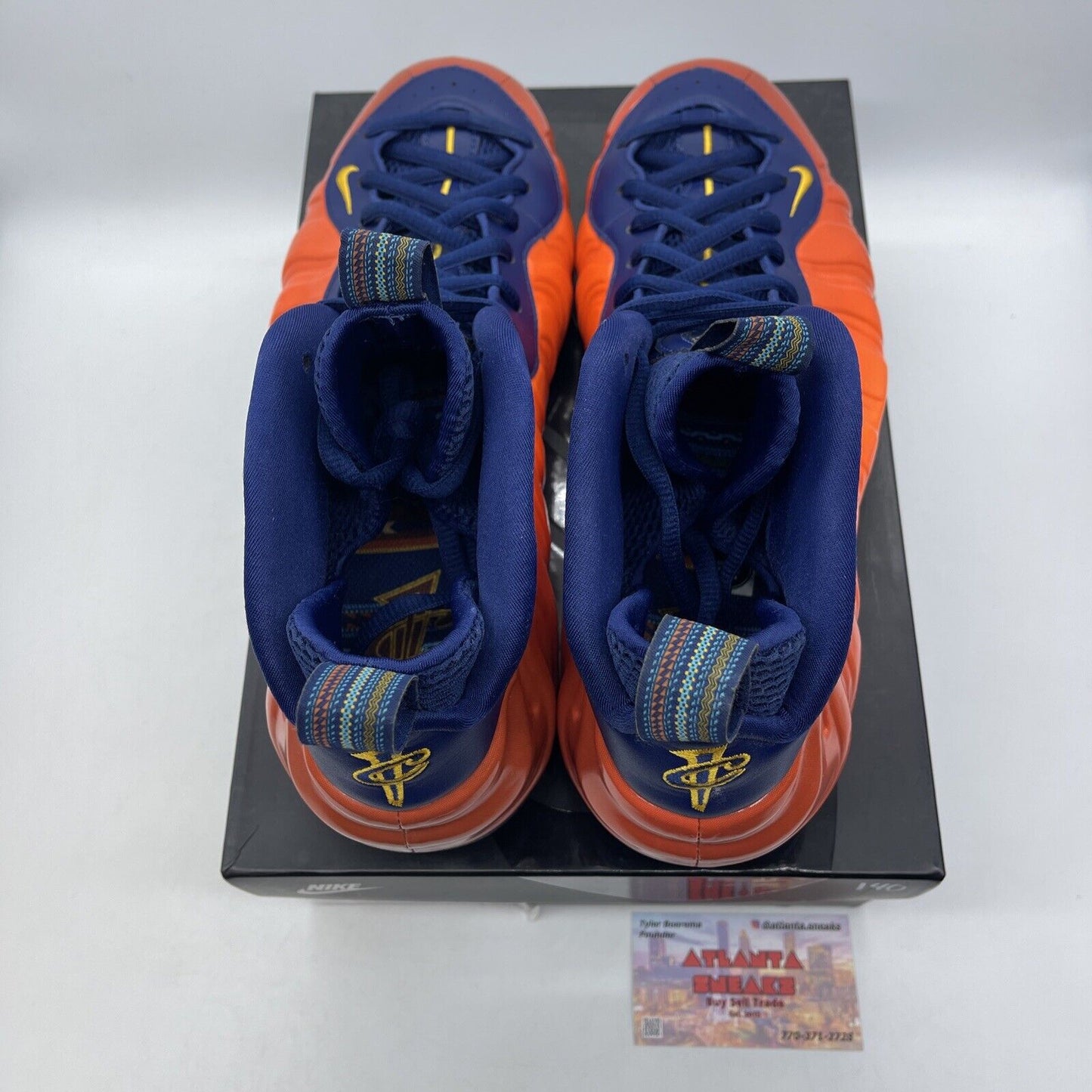 Size 10 - Nike Air Foamposite One Rugged Orange Navy Gold (Cj0303 400)