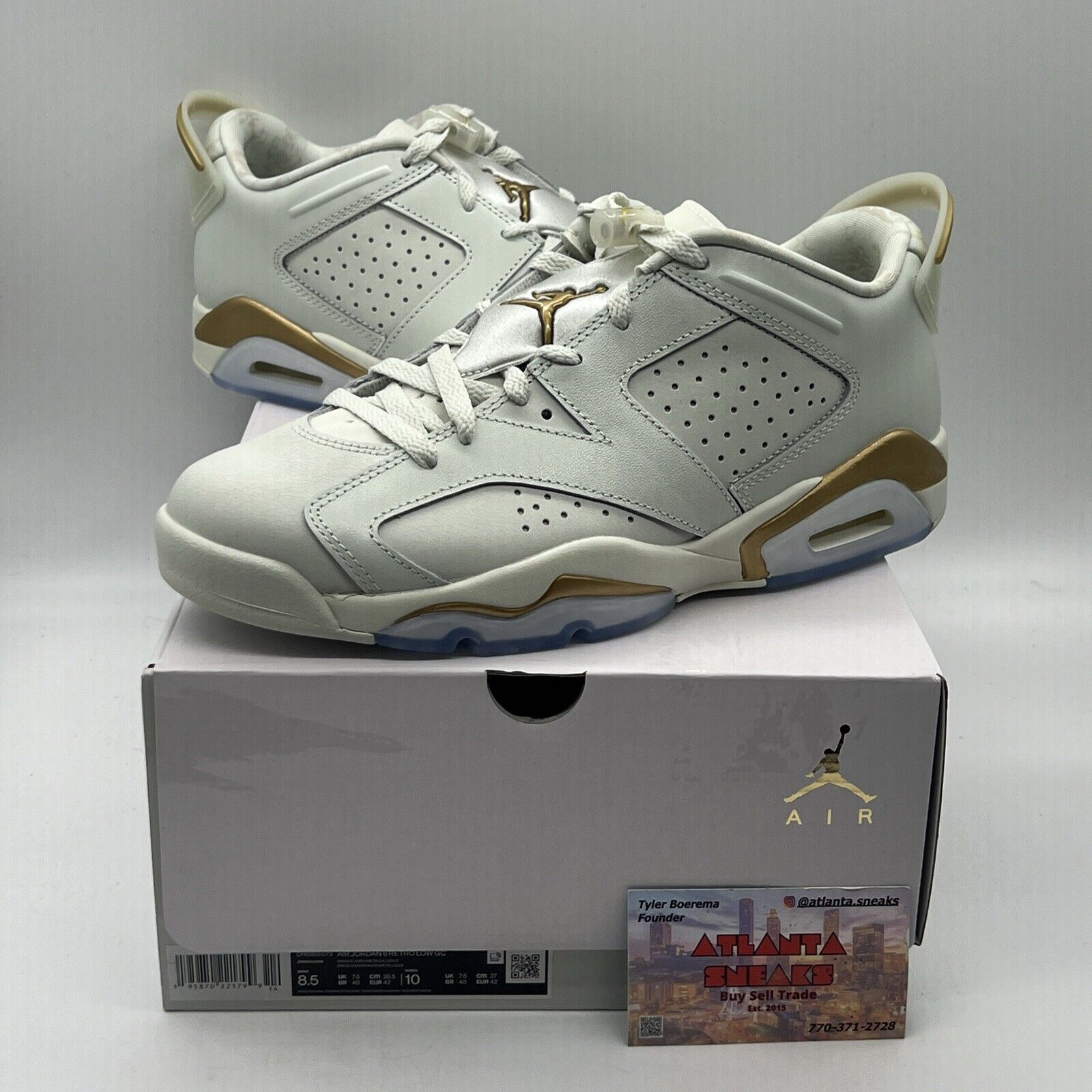 Size 8.5 - Air Jordan 6 Low Lunar New Year Brand New Og All White Gold Leather