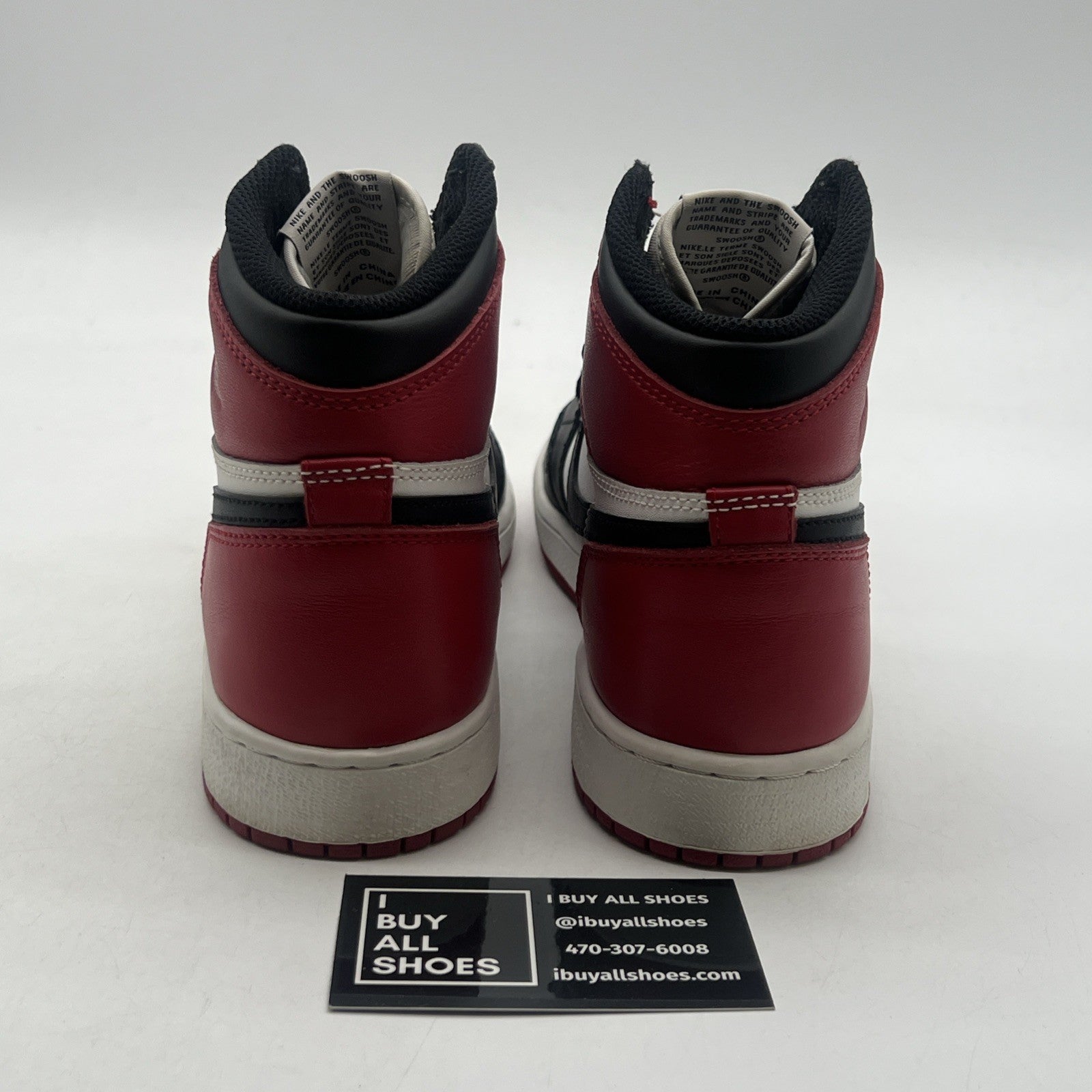 Size 7Y - Air Jordan 1 Retro High OG Black Toe 2016 (555088-125)