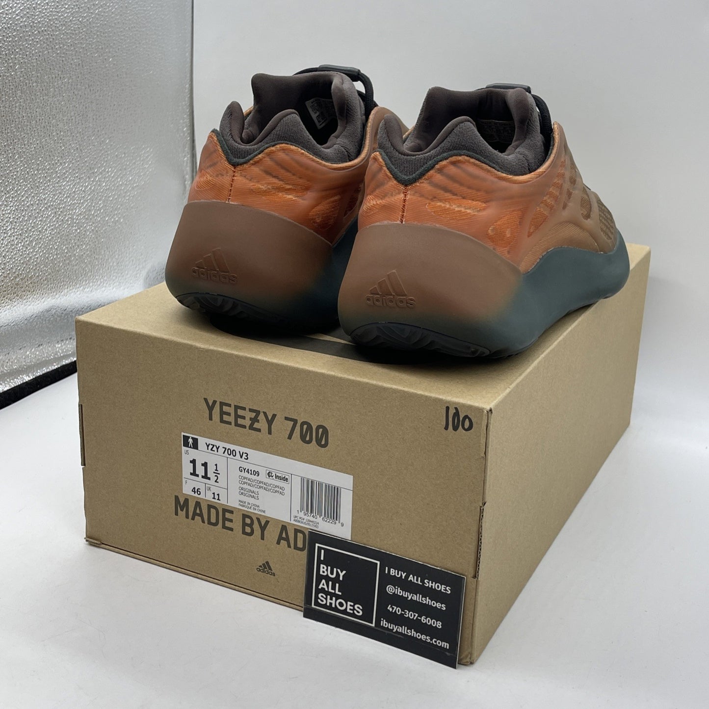 Size 11.5 - adidas Yeezy 700 V3 Copper Fade Black Suede Leather (GY4109)