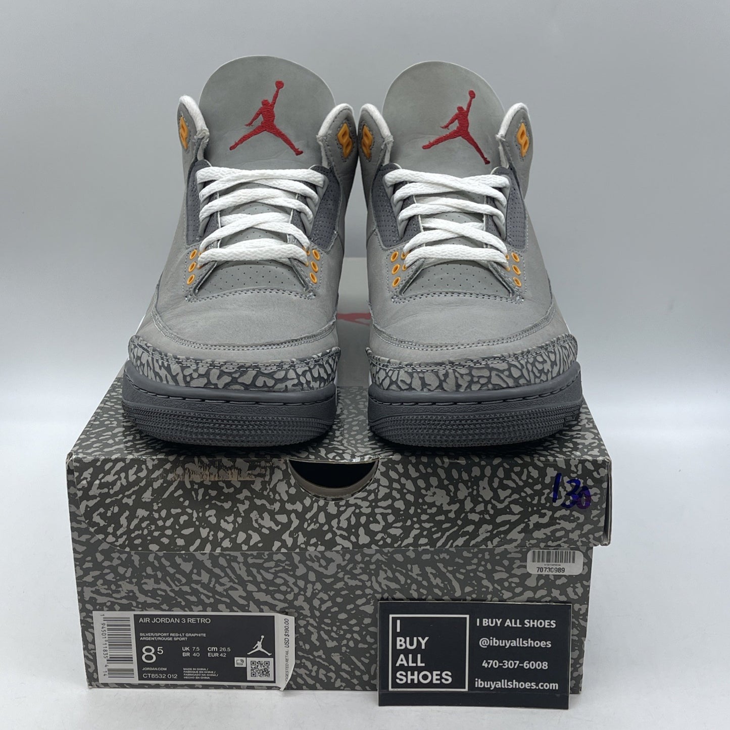 Size 8.5 - Air Jordan 3 Retro Mid Cool Grey (CT85532-012)