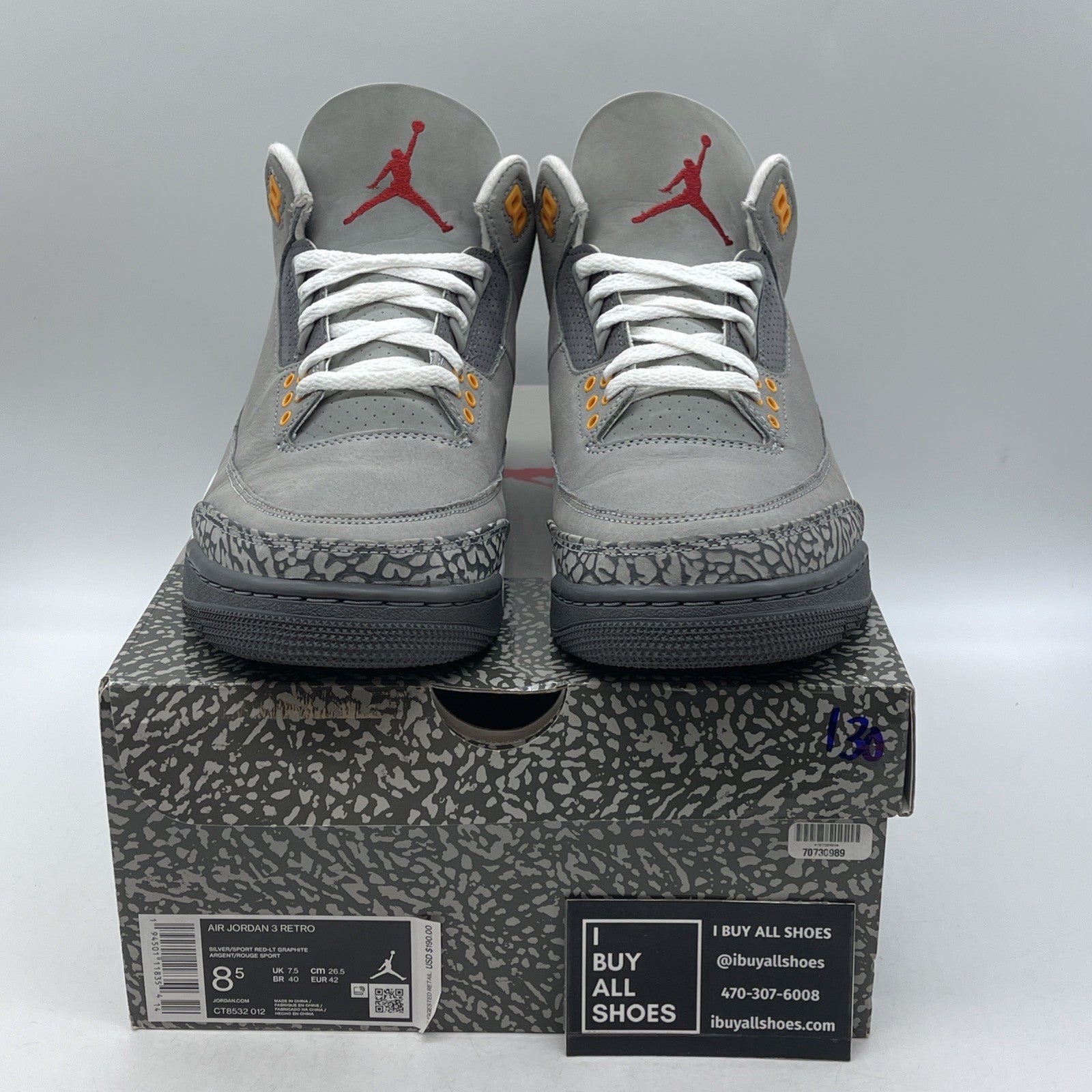 Size 8.5 - Air Jordan 3 Retro Mid Cool Grey (CT85532-012)