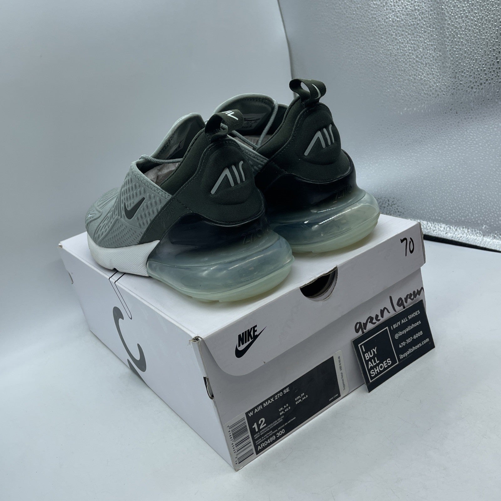 Size 12 - Nike Air Max 270 SE Sneakers Mica Sequoia (AR0499-300)