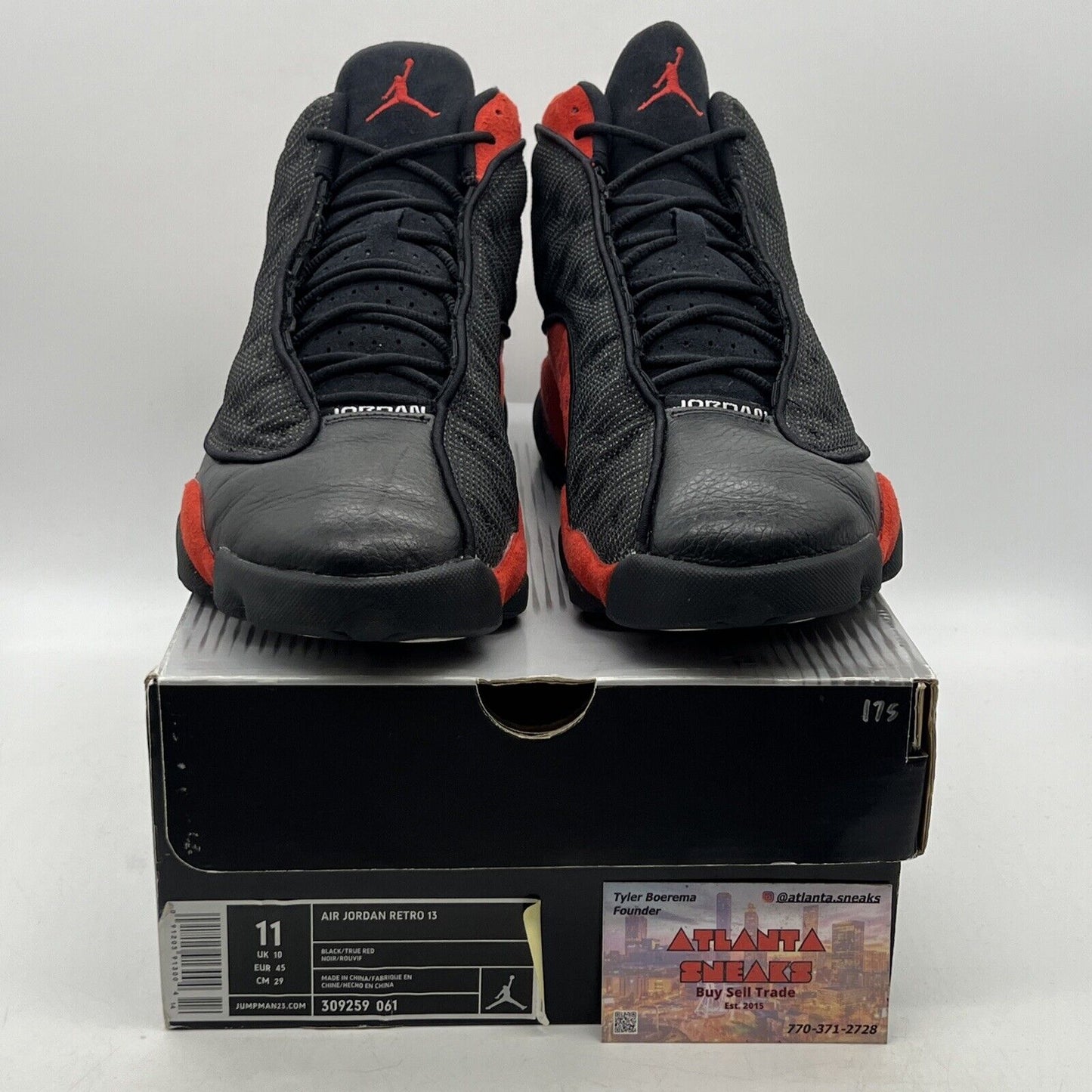 Size 11 - Air Jordan 13 Retro 2004 Bred Black Red Suede Leather (309259-061)