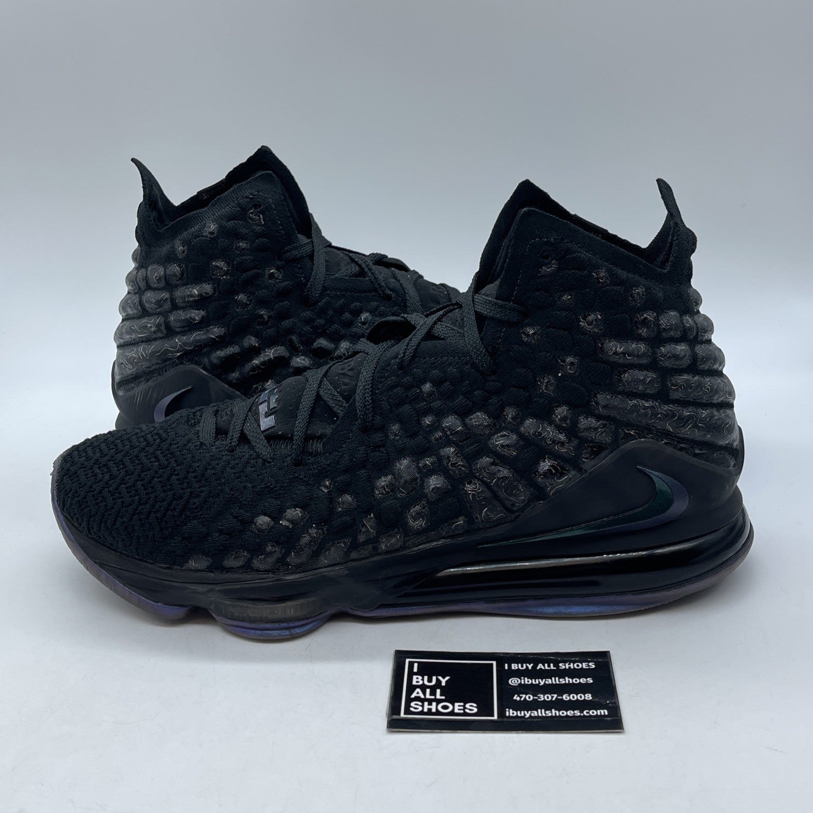 Size 12 - Nike LeBron 17 Currency Black White Suede (BQ3177-001)