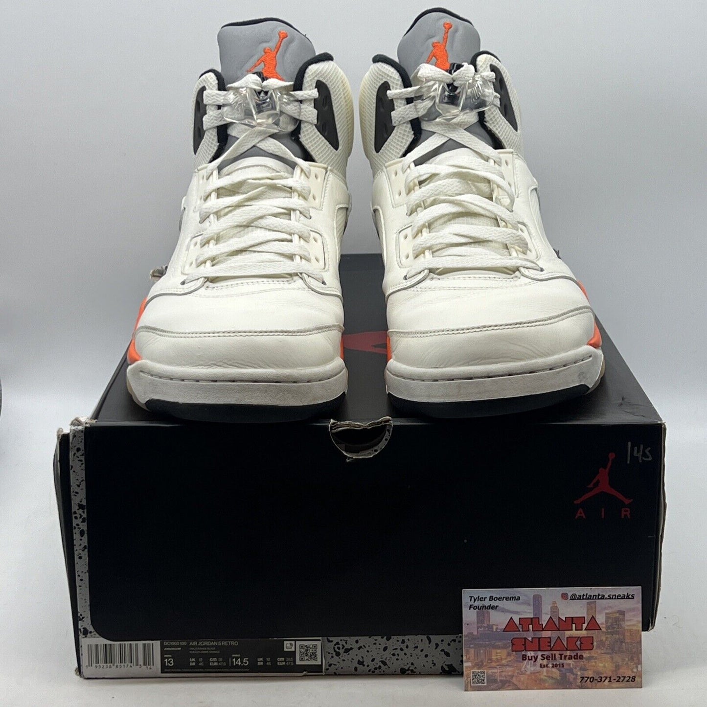 Size 13 - Jordan 5 Shattered Backboard White Orange Black (DC1060-100)