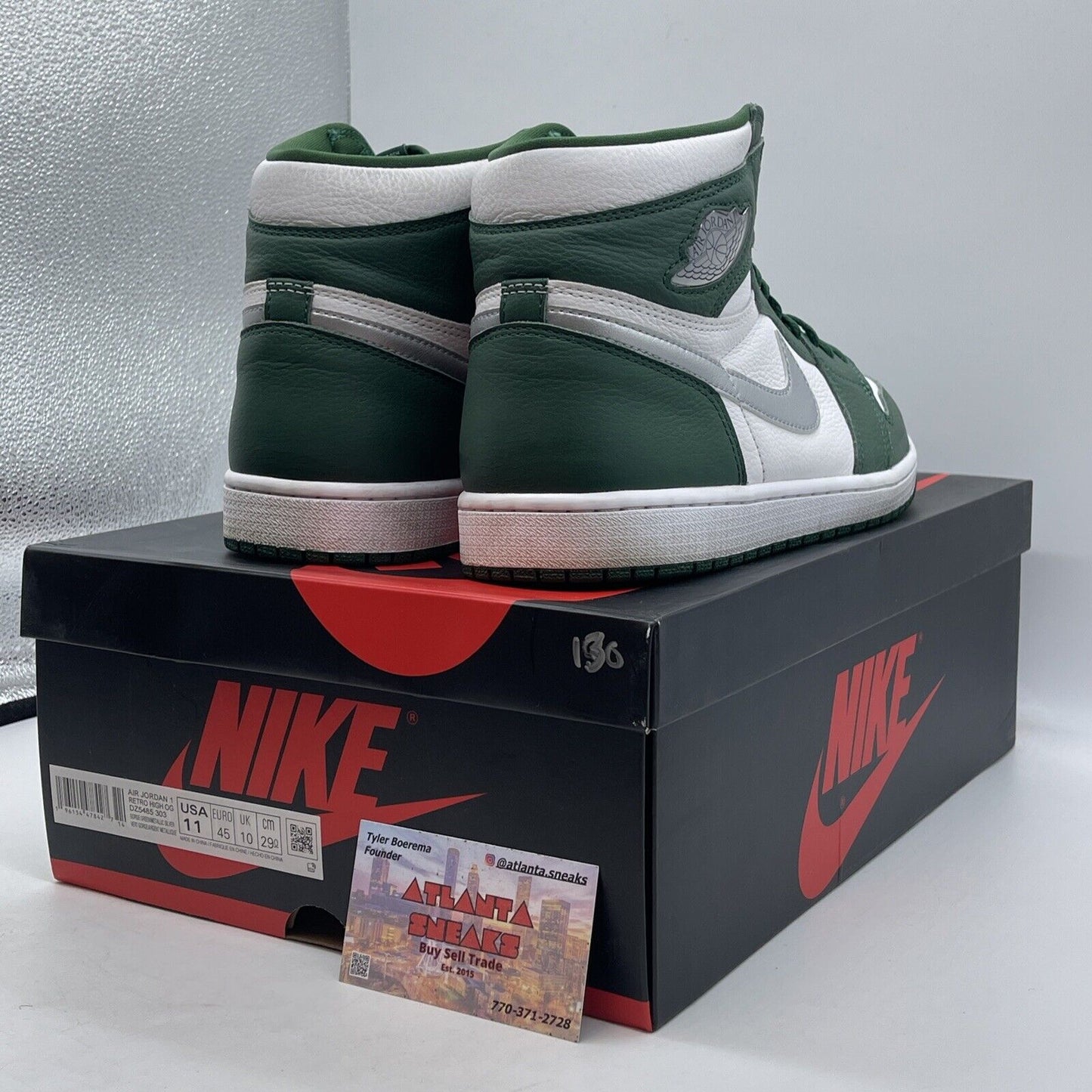 Size 11 - Jordan 1 Retro OG High Gorge Green White Silver (DZ5485-303)