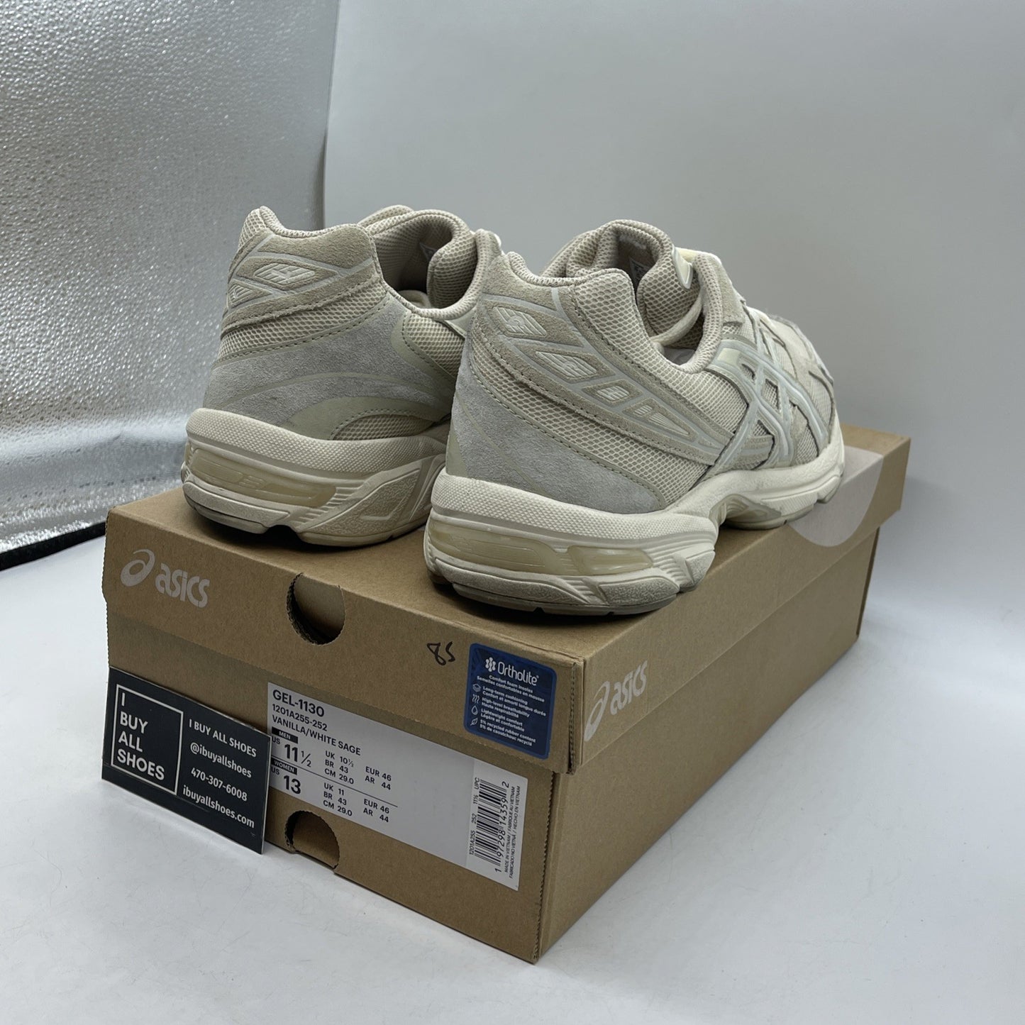 Size 11.5 - Asics Gel 1130 Vanilla White Sage (1201A255-252)