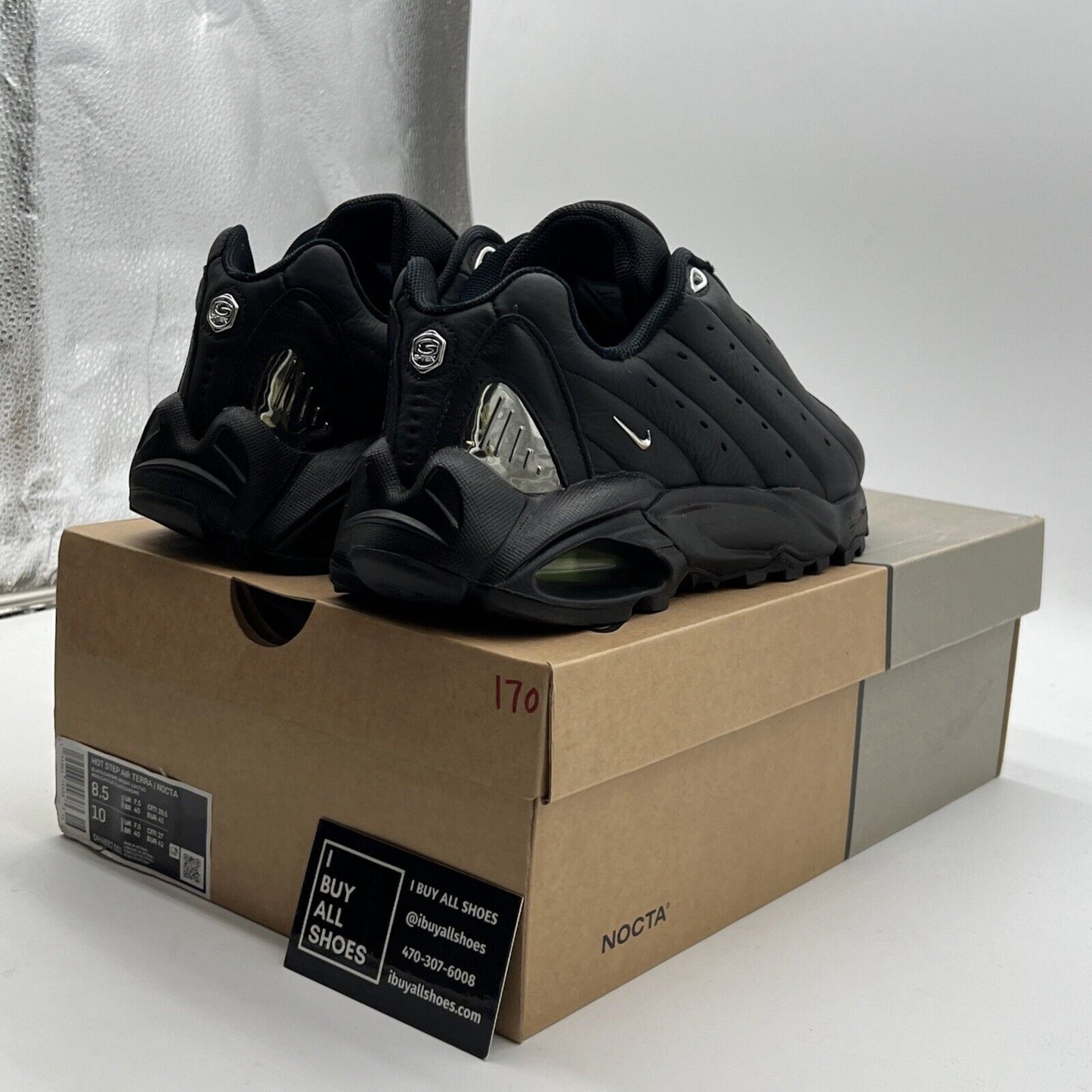 Size 8.5 - Nike NOCTA x Hot Step Air Terra Black (DH4692-001)