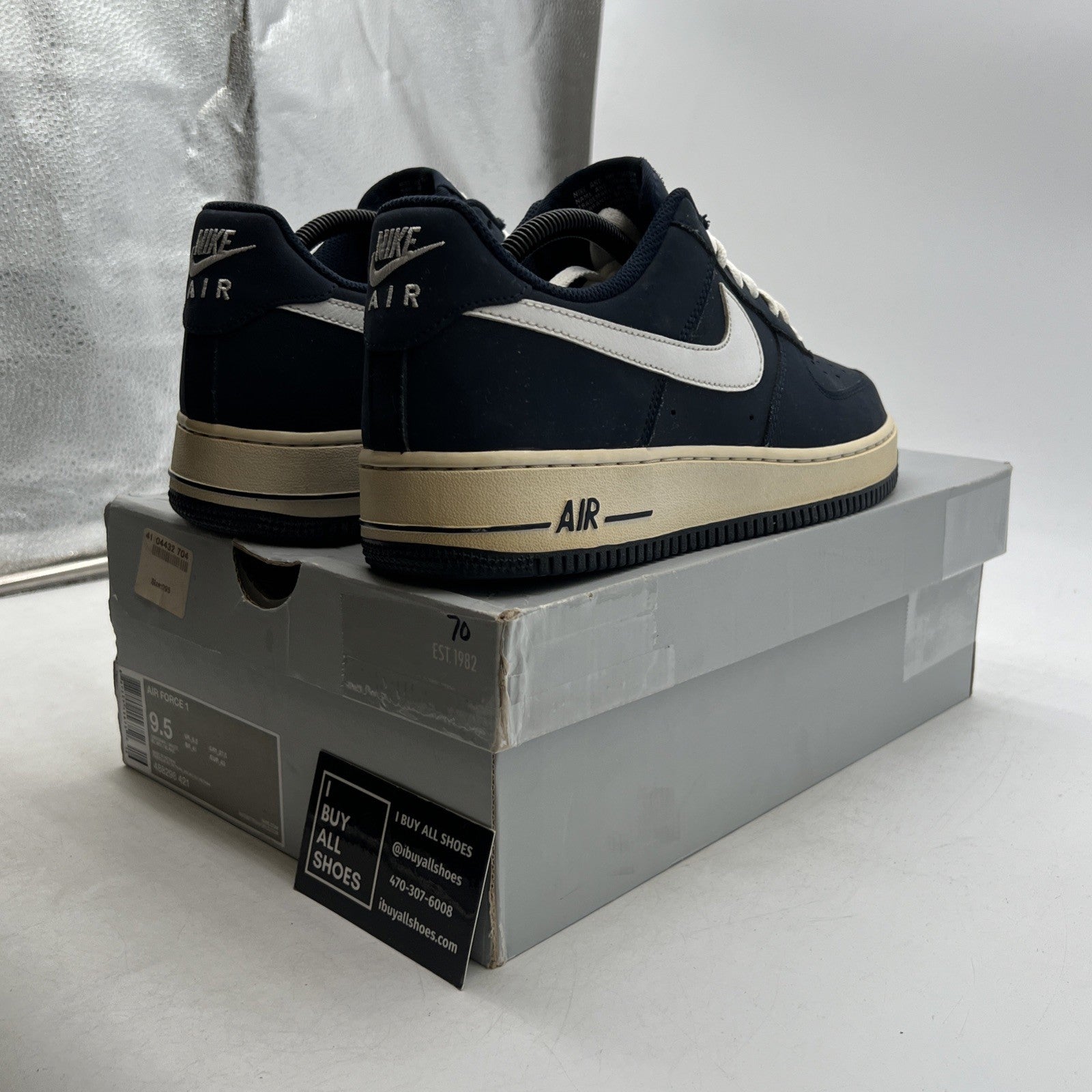 Size 9.5 - Nike Air Force 1 Obsidian White (488298-421)