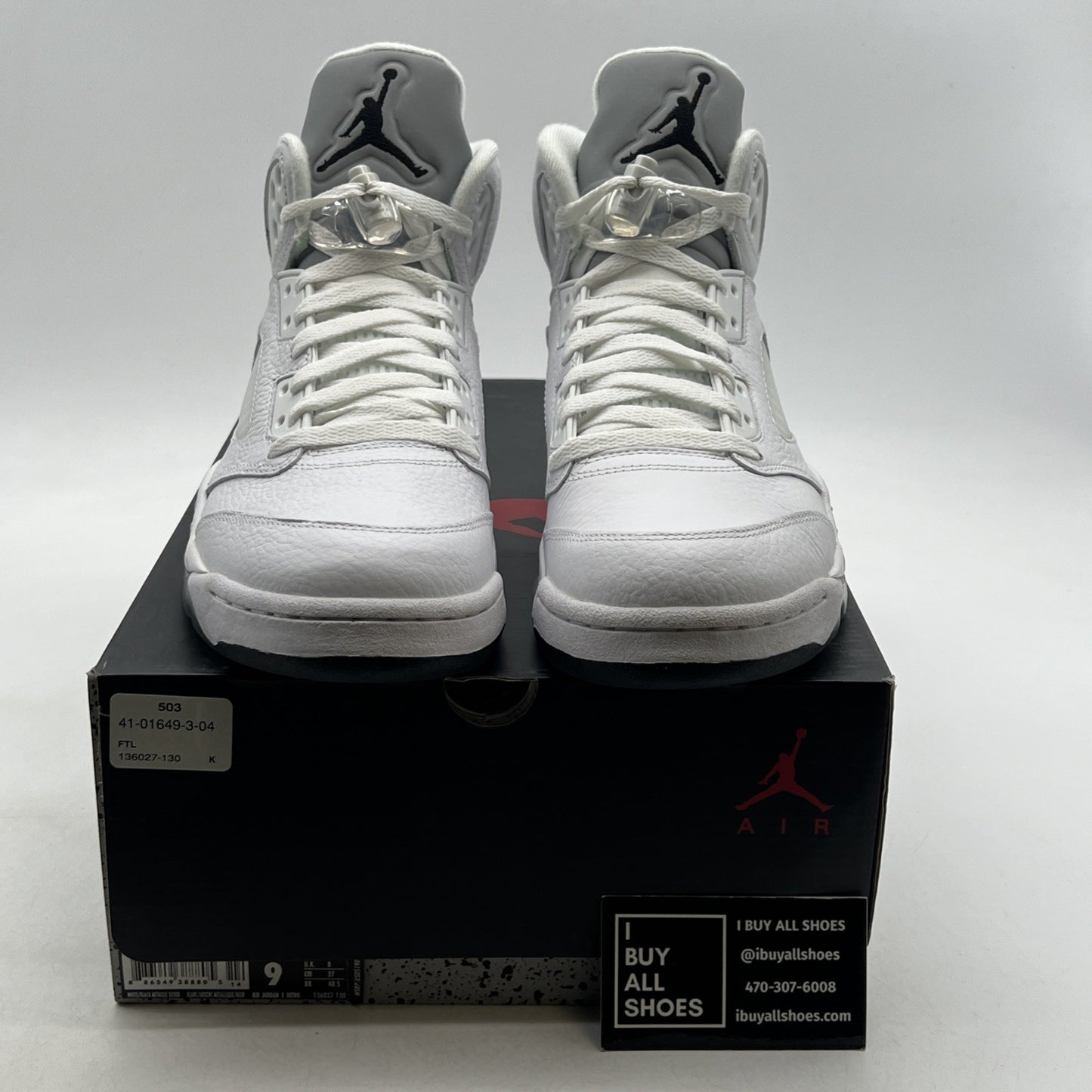 Size 9 - Air Jordan 5 Retro 2015 White Metallic (136027-130)