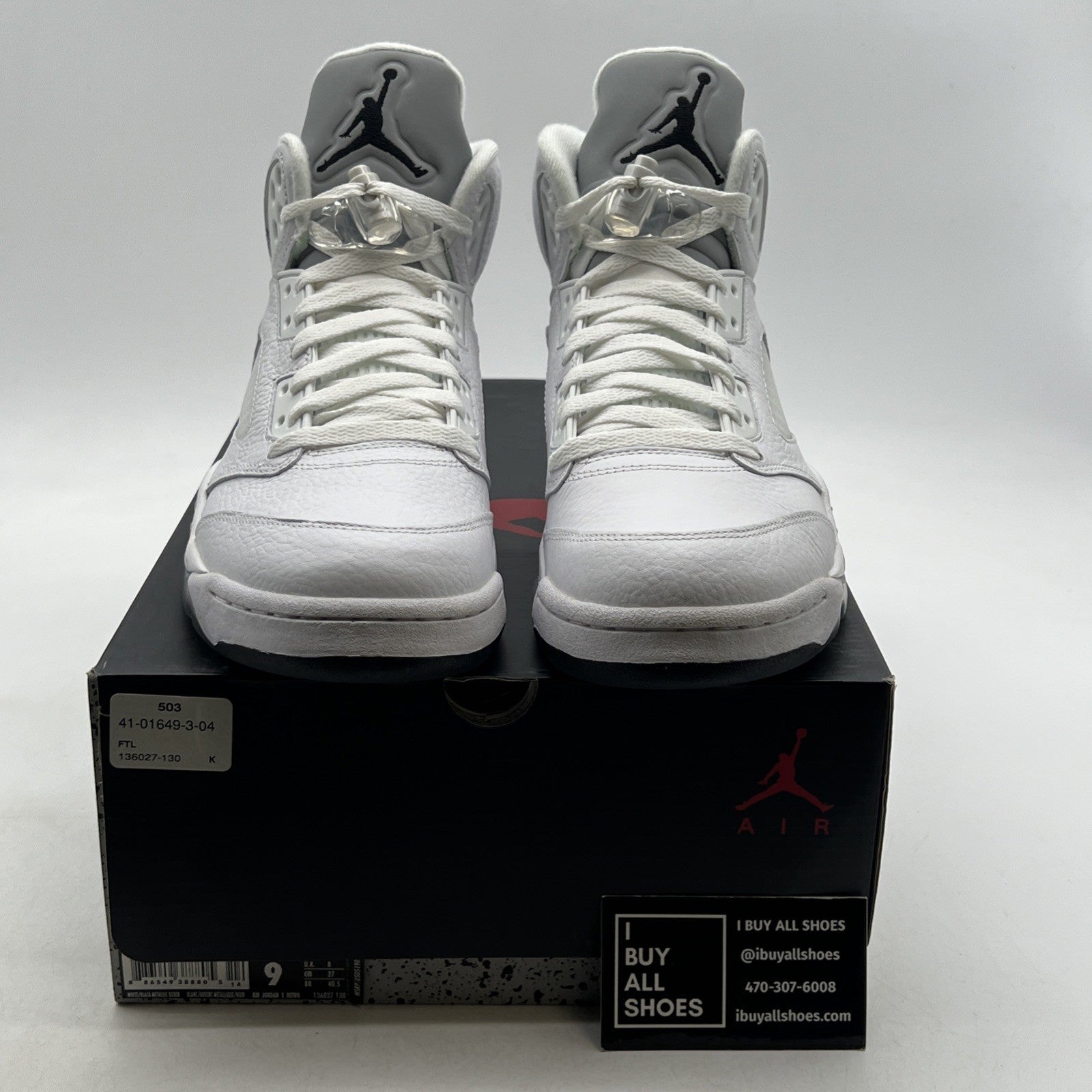 Size 9 - Air Jordan 5 Retro 2015 White Metallic (136027-130)