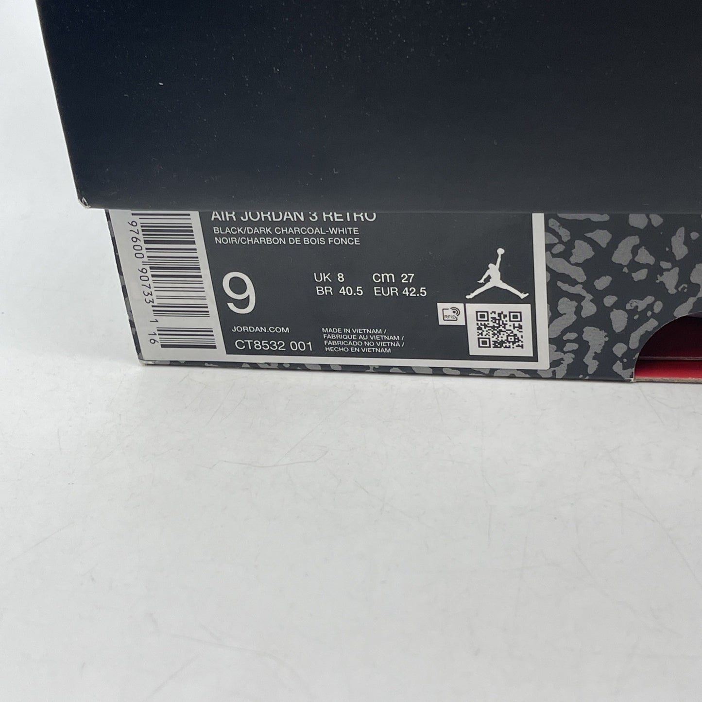 Size 9 - Air Jordan 3 Retro 2025 Black Cat (CT8532-001)