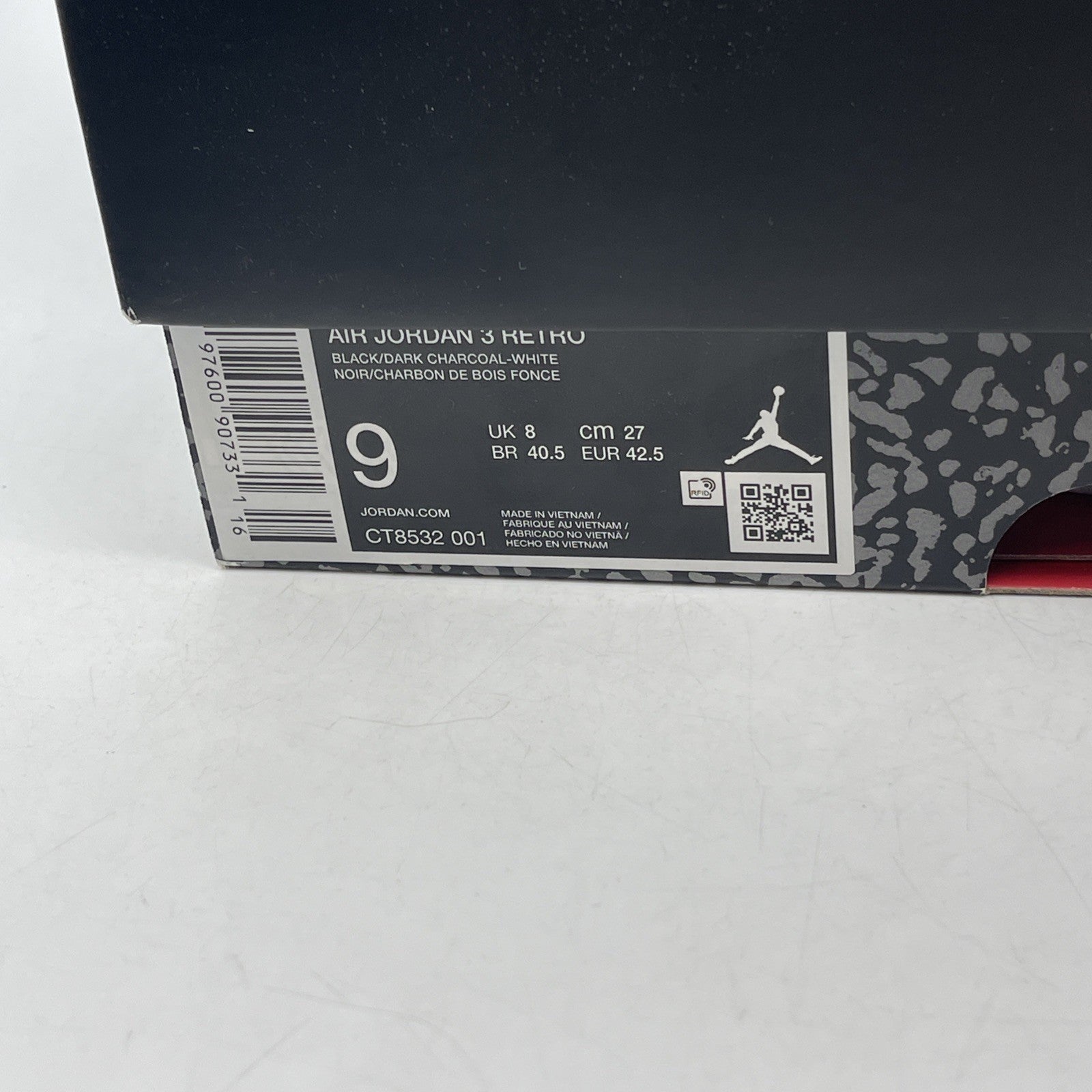 Size 9 - Air Jordan 3 Retro 2025 Black Cat (CT8532-001)