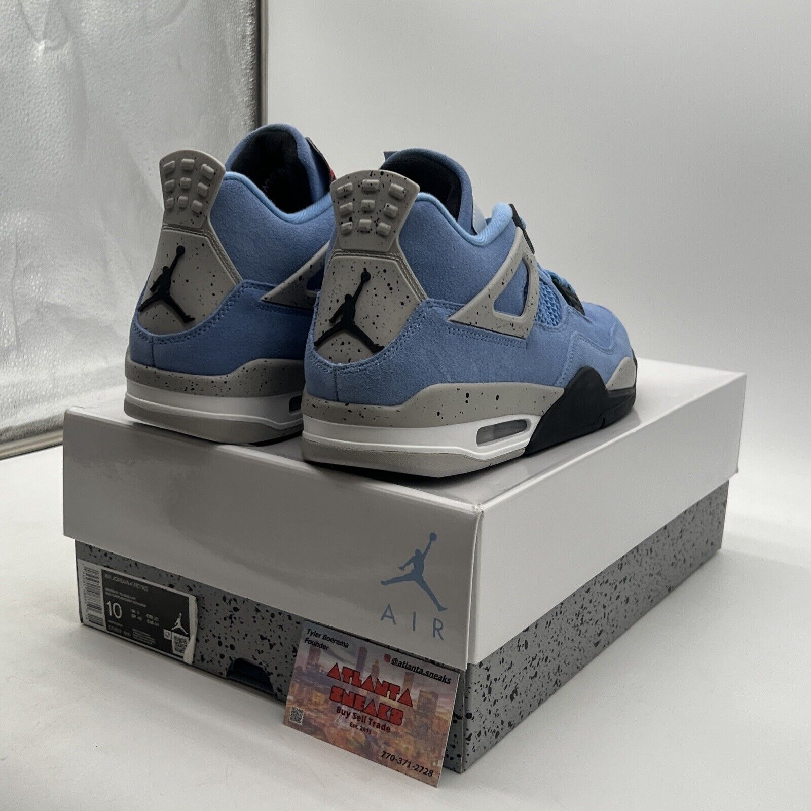 Size 10 - Jordan 4 Retro Mid University Blue Black Grey Suede (CT8527-400)