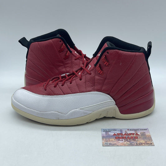 Size 10.5 - Air Jordan 12 Retro Gym Red White Leather Black (130690-600)