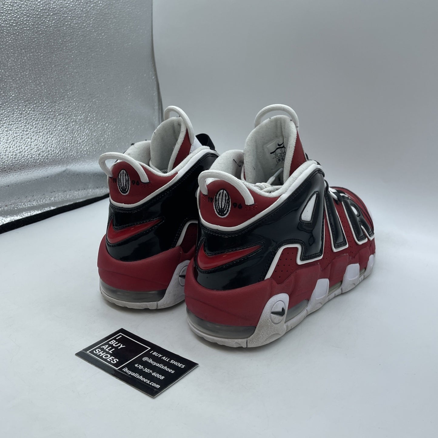 Size 12 - Nike Air More Uptempo Bulls Red Black Suede Leather (921948-600)
