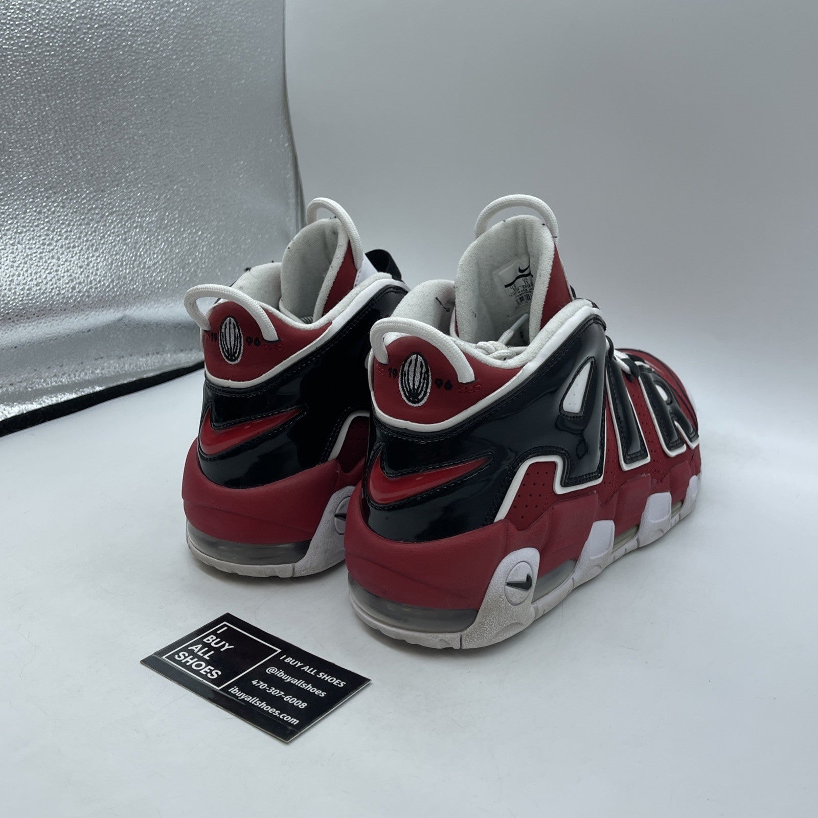 Size 12 - Nike Air More Uptempo Bulls Red Black Suede Leather (921948-600)
