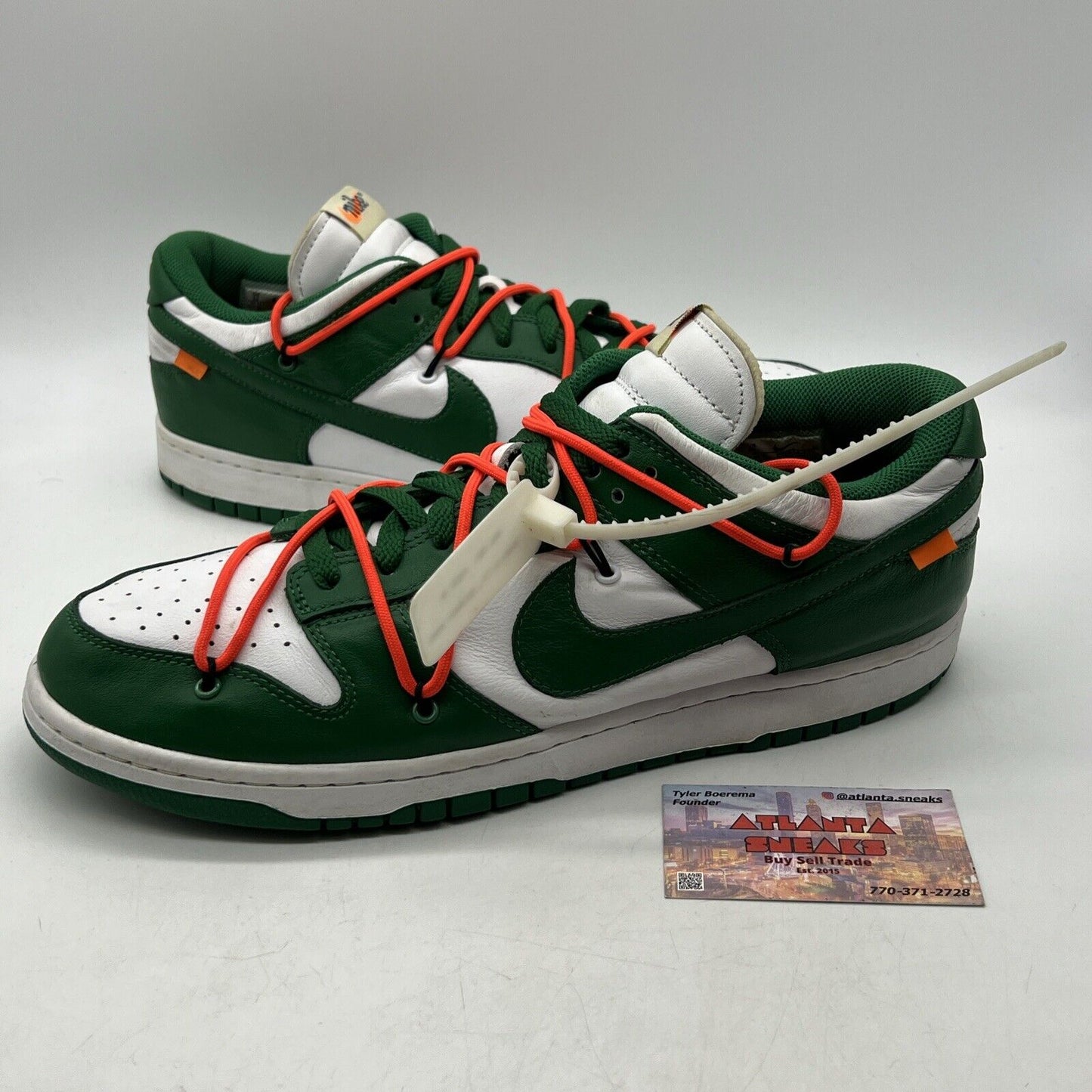 Size 12 - Nike Dunk Low x OFF-WHITE Pine Green 2019 Green Leather (CT0856-100)