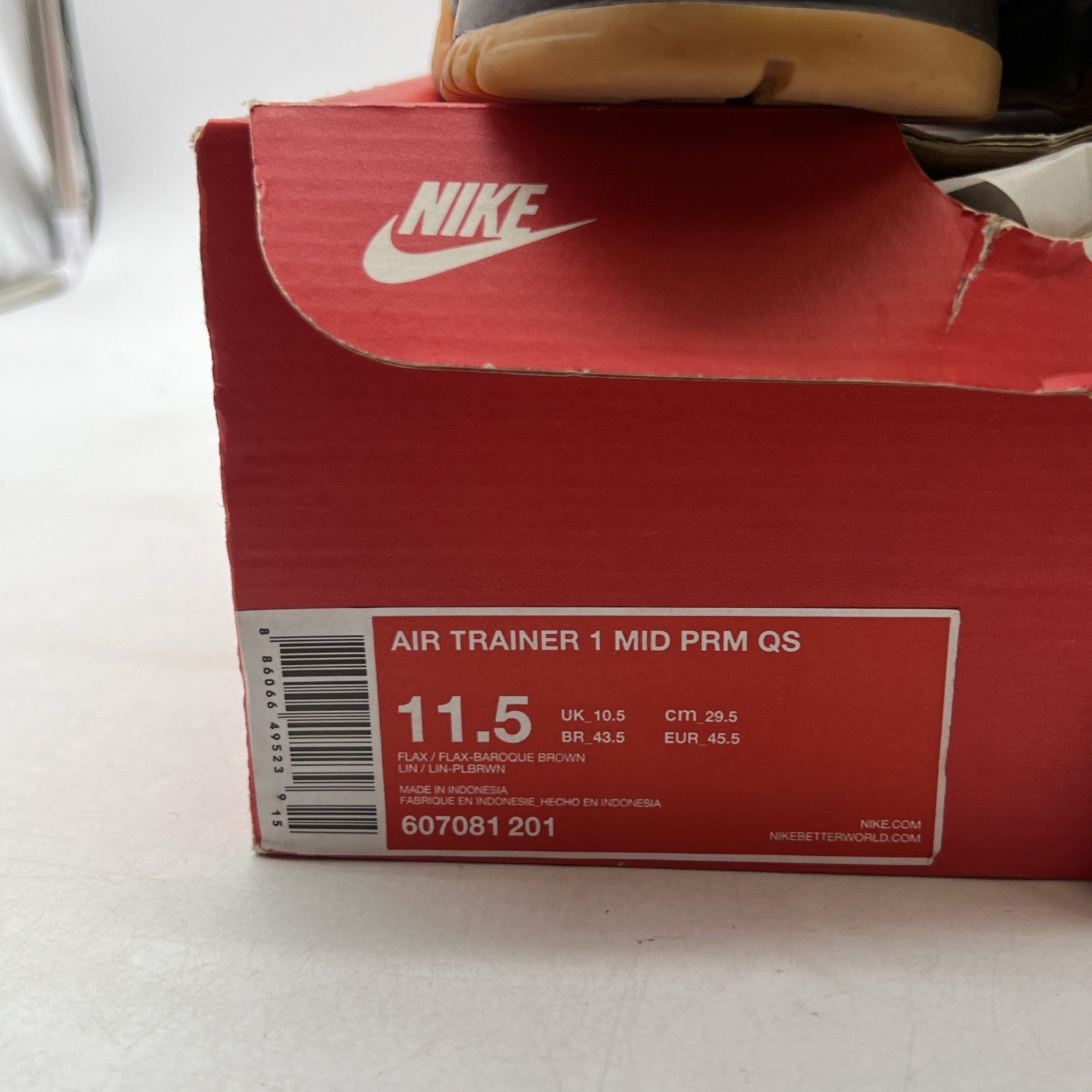 Size 11.5 - Nike Air Trainer 1 Prm Qs Mid Flax (607081-201)