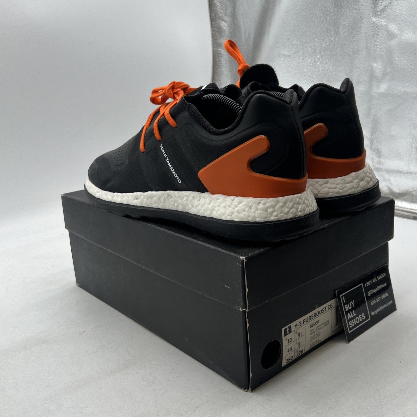 Size 10 - Adidas Y-3 Pureboost ZG Black White (BB5397)