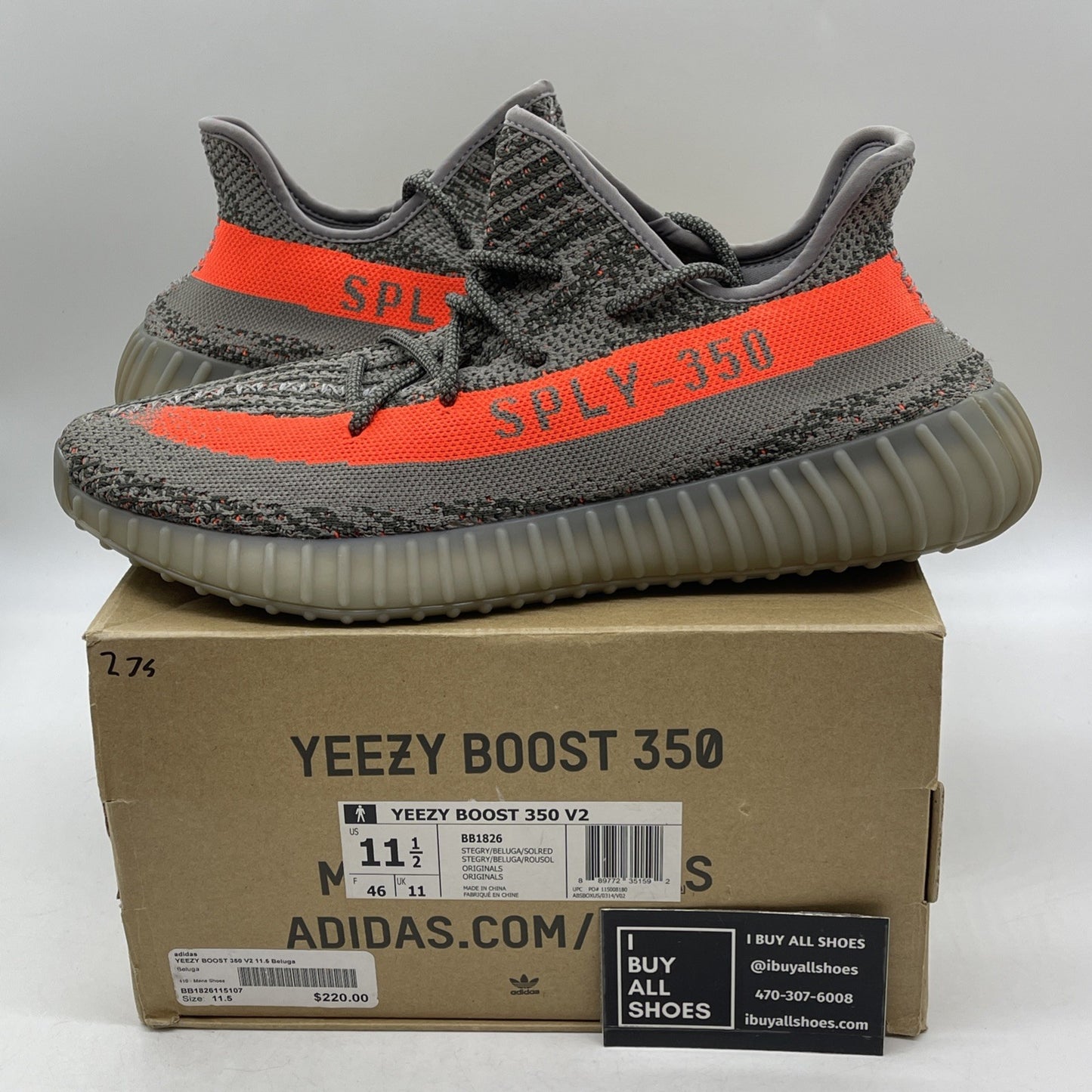 Size 11.5 - adidas Yeezy Boost 350 V2 Beluga (BB1826)
