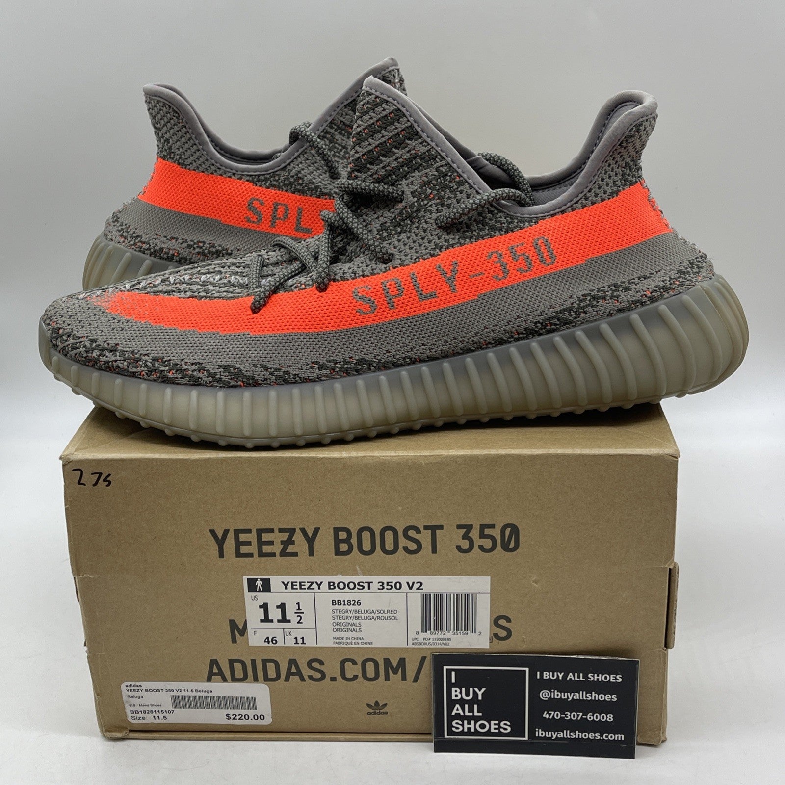 Size 11.5 - adidas Yeezy Boost 350 V2 Beluga (BB1826)