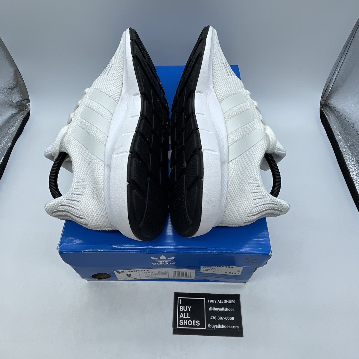 Size 9 - Adidas Swift Run White (CG4112)