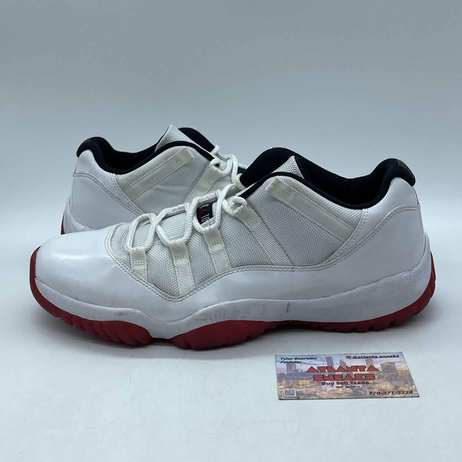 Size 12 - Air Jordan 11 Retro Low Cherry Bottom Red White Leather (528895-101)