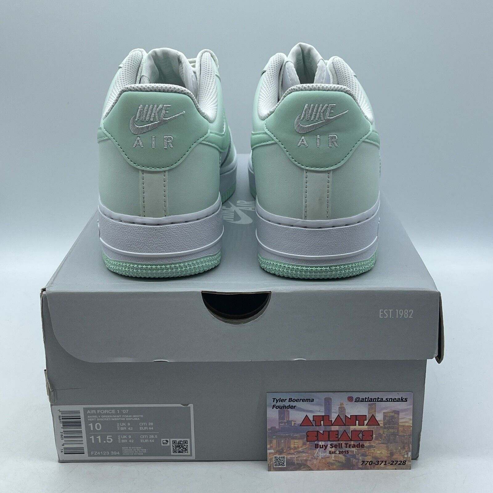 Size 10 - Nike Air Force 1 Low Mint Foam Mint Green White Leather (FZ4123-394)