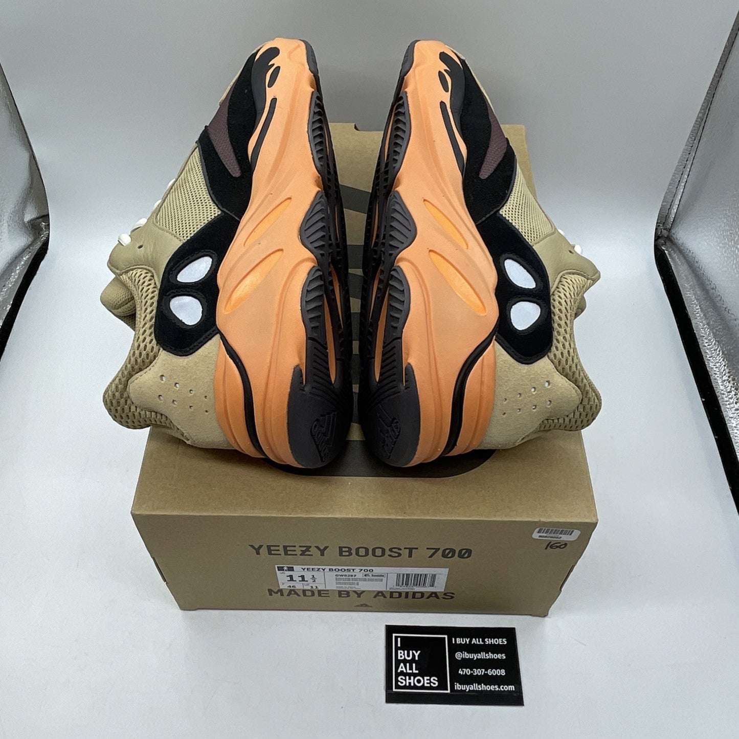 Size 11.5 - adidas Yeezy Boost 700 Enflame Amber Brown Suede Leather (GW0297)