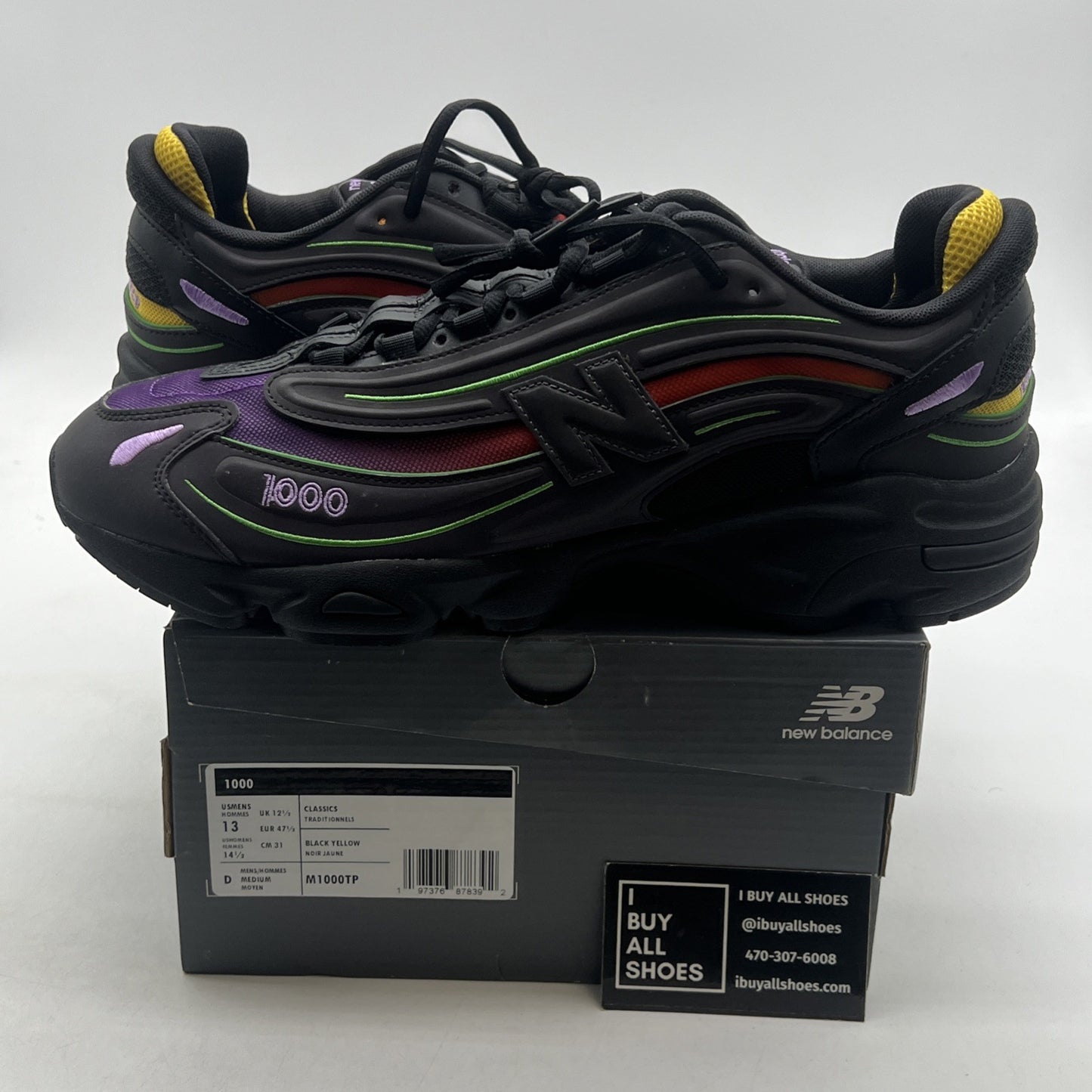 Size 13 - New Balance 1000 Reflective Pack - Black Honeycomb (M1000TP)