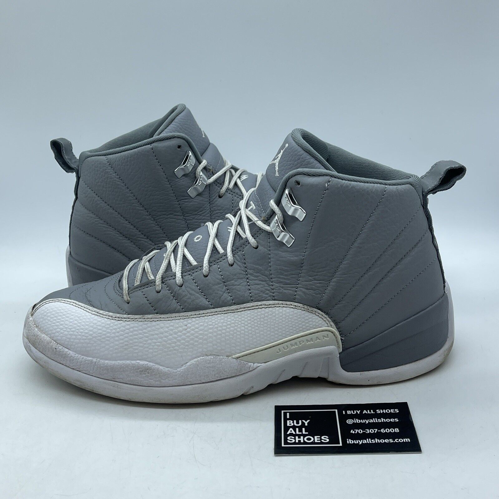 Size 12 - Jordan 12 Stealth 2022 Grey White Leather (CT8013-015)