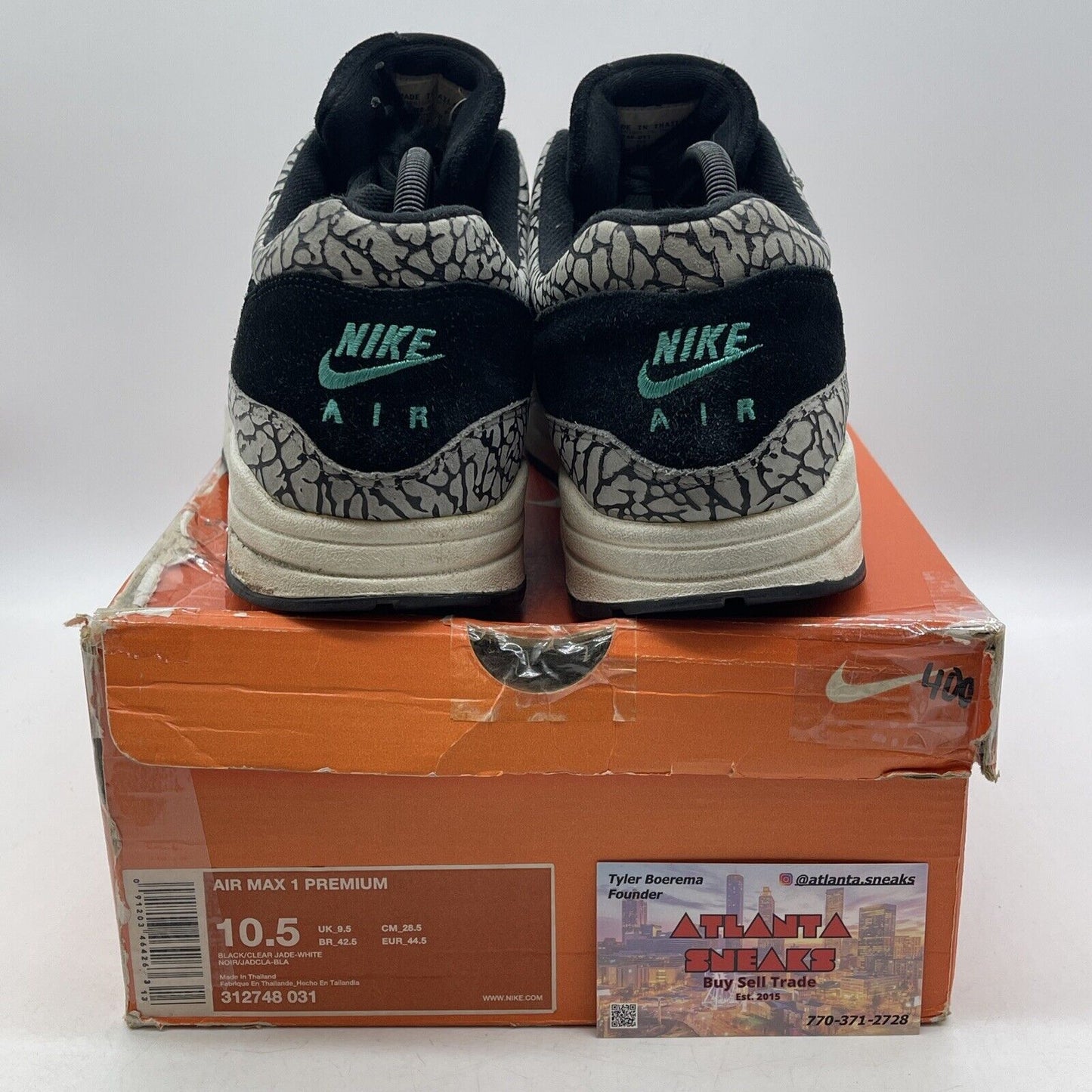 Size 10.5 - Nike Atmos x Air Max 1 Premium Elephant Suede Leather (312748-031)