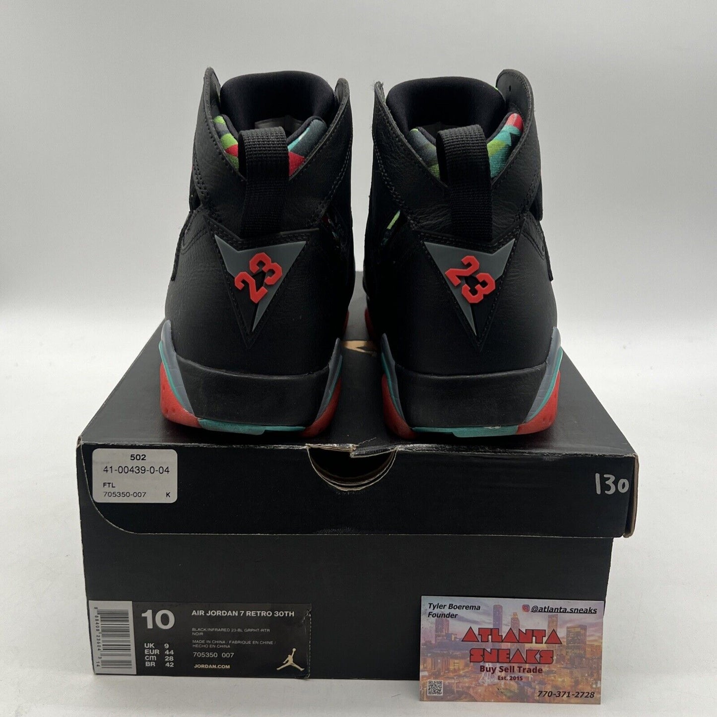 Size 10 - Air Jordan 7 Retro 30th Barcelona Nights Black (705350-007)