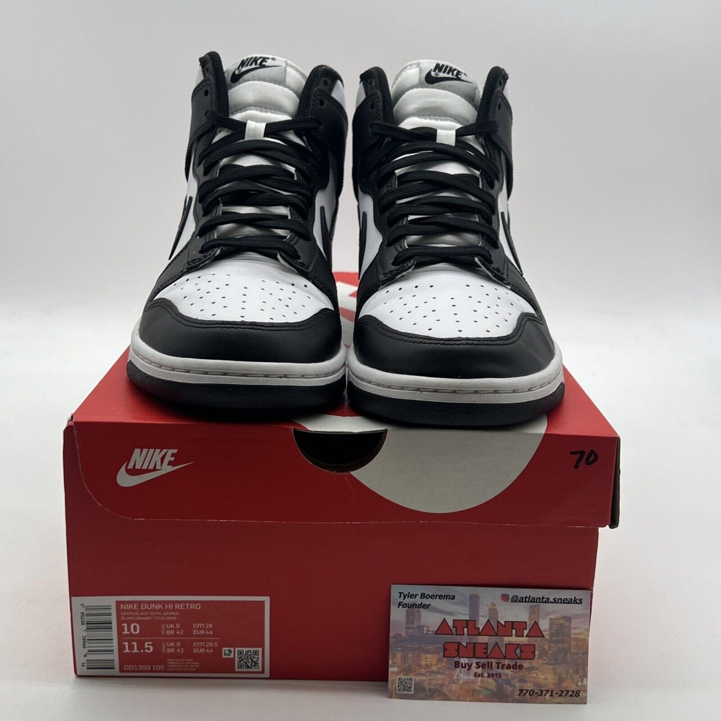 Size 10 - Nike Dunk High Black White (DD1399-105)