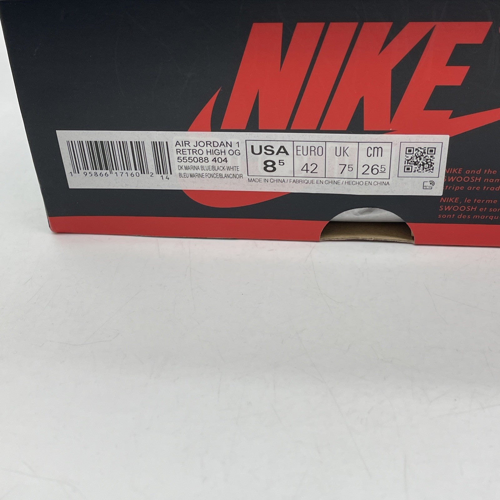 Size 8.5 - Jordan 1 Retro OG High Dark Marina Blue Leather (555088-404)