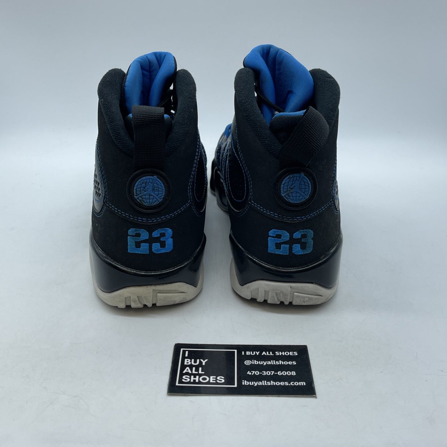 Size 9 - Air Jordan 9 Retro Photo Blue Black Leather (302370-007)