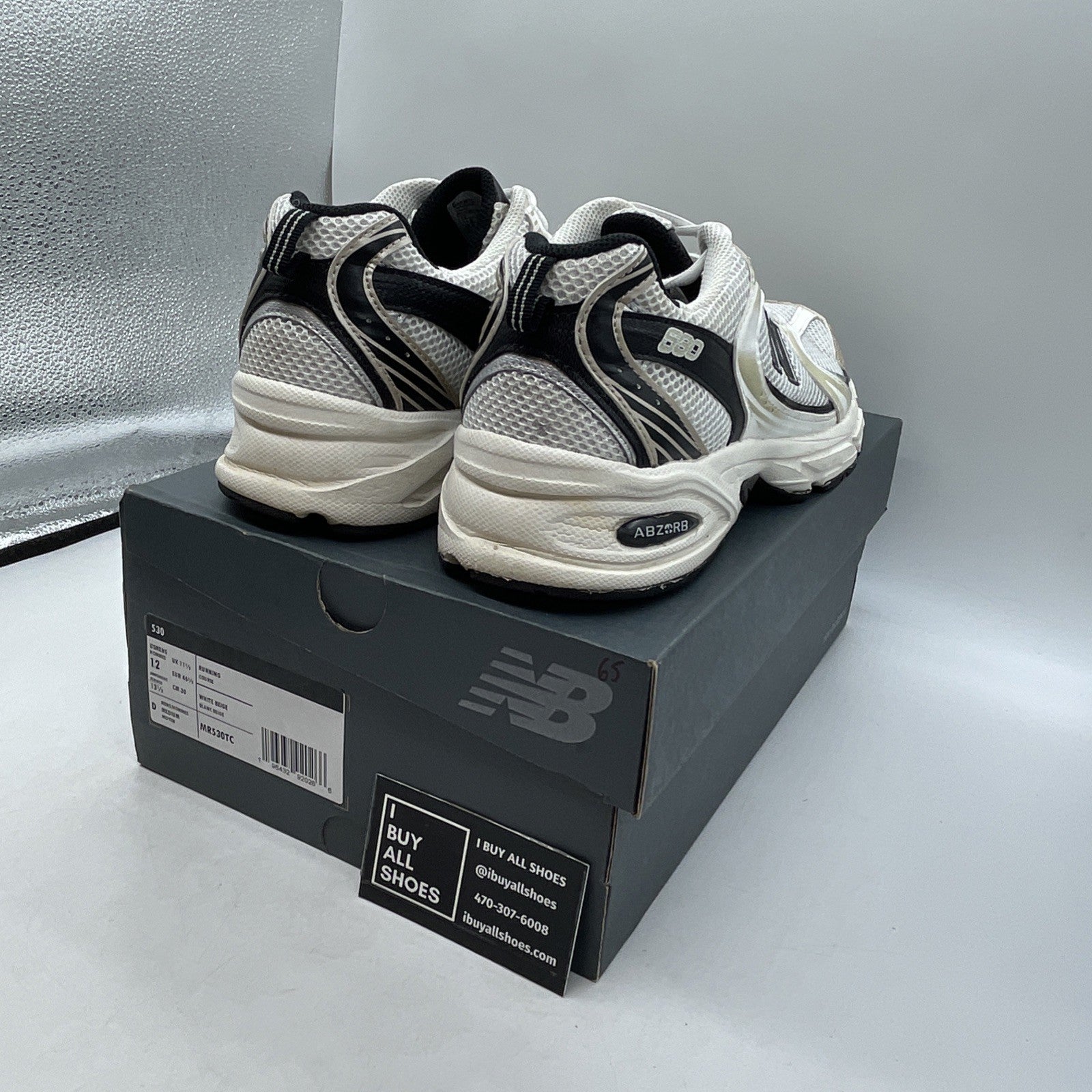 Size 12 - New Balance 530 White Light Gold (MR530TC)