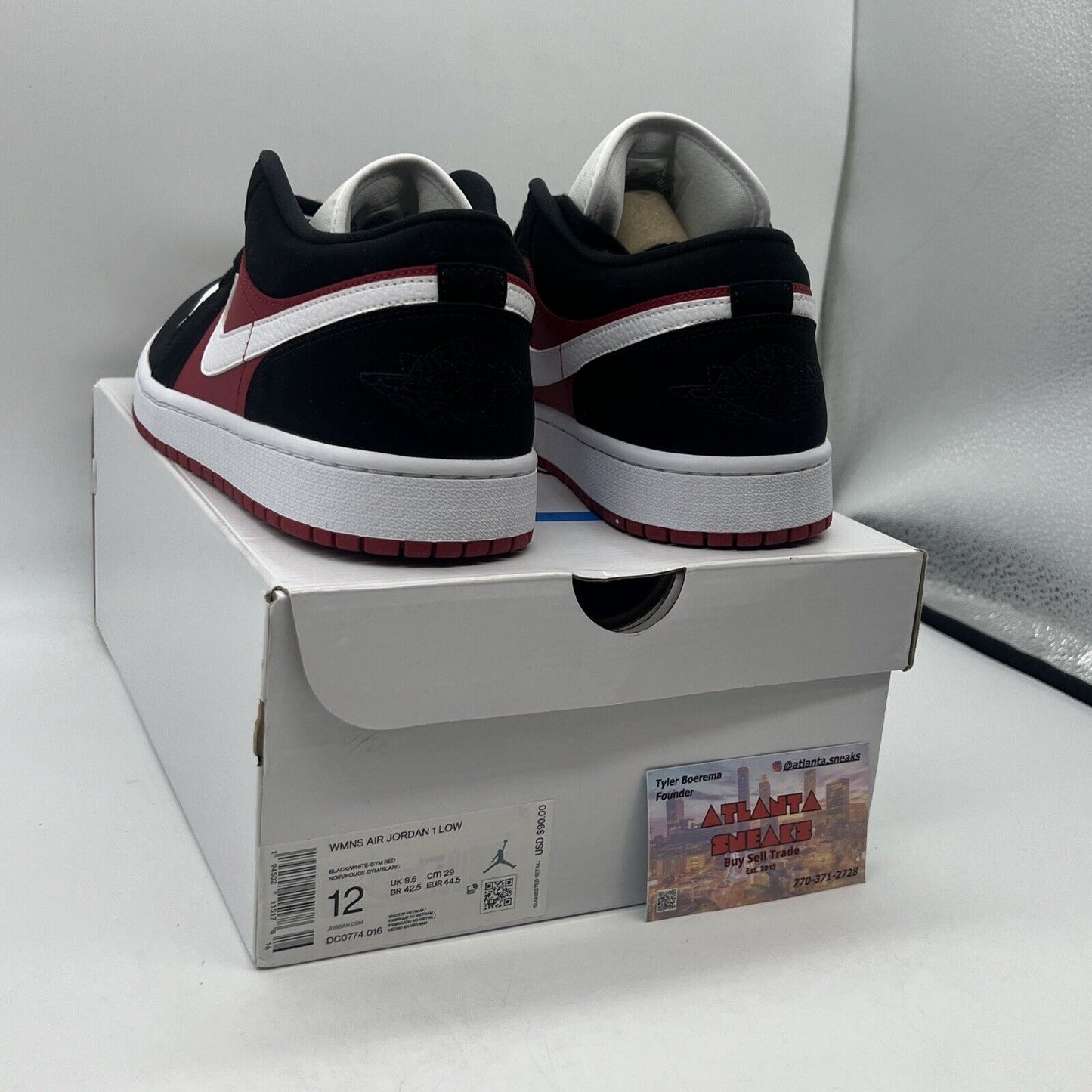 Size 12 - Jordan 1 Low Gym Red Black White Brand New Og All