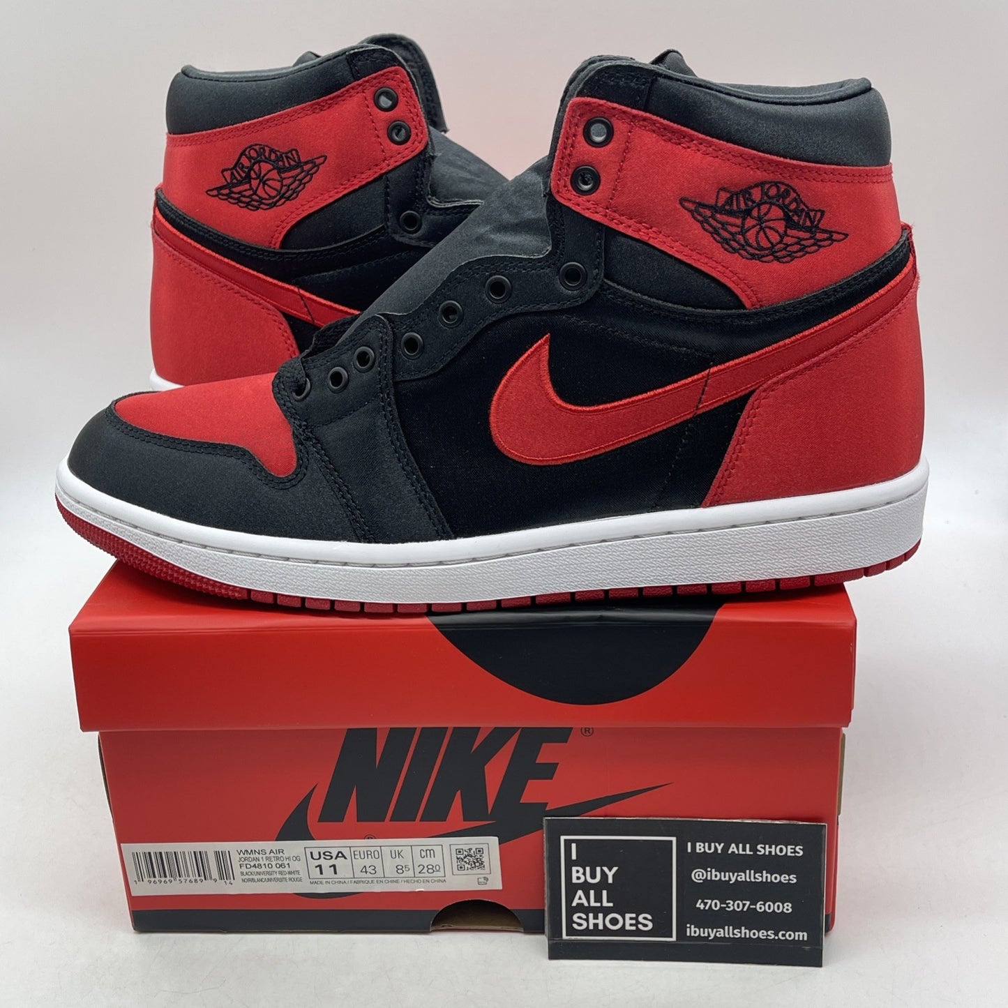 Size 11W - Air Jordan 1 Retro OG 2023 High Satin Bred (FD4810-061)