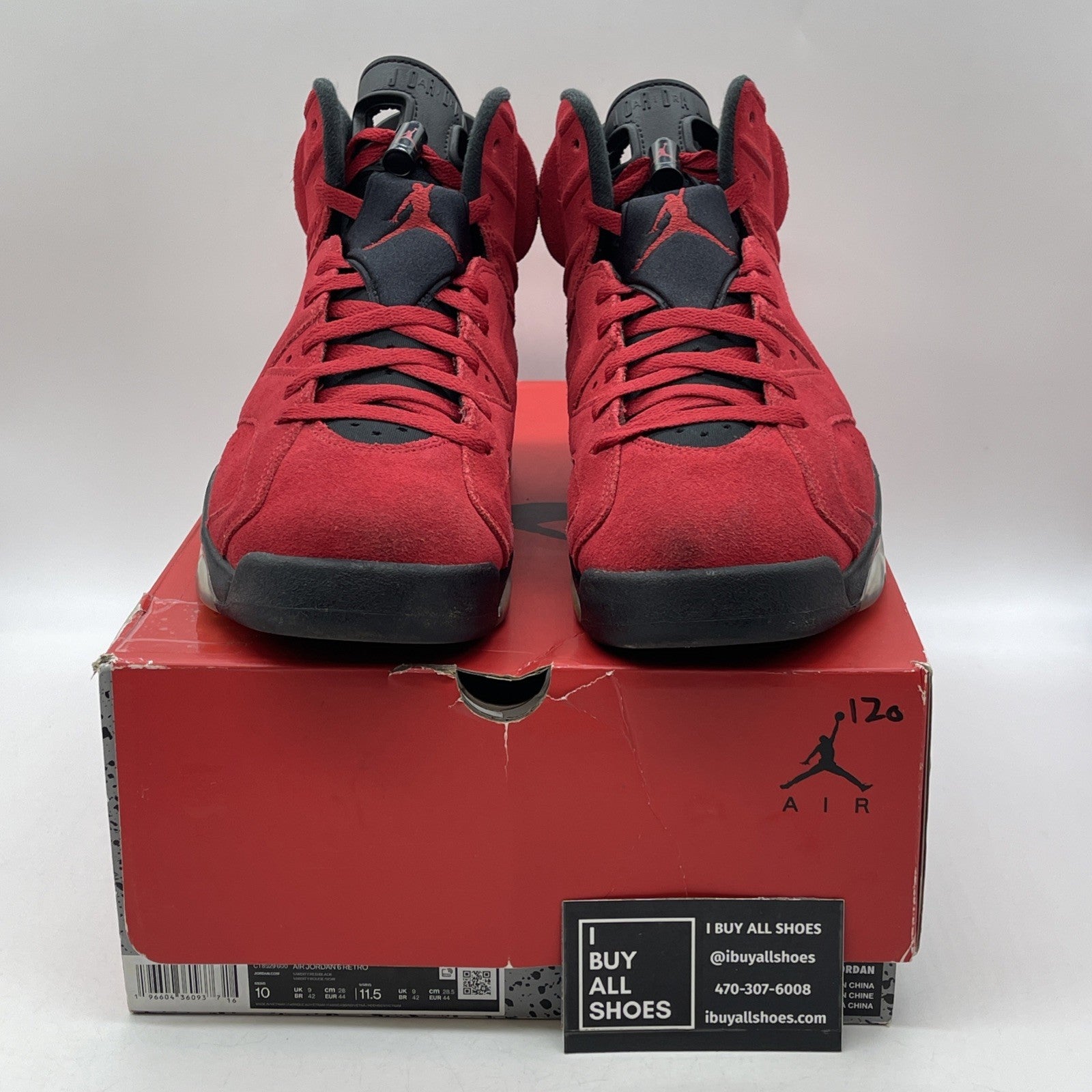 Size 10 - Air Jordan 6 Retro Toro Bravo Red Black Suede (CT8529-600)