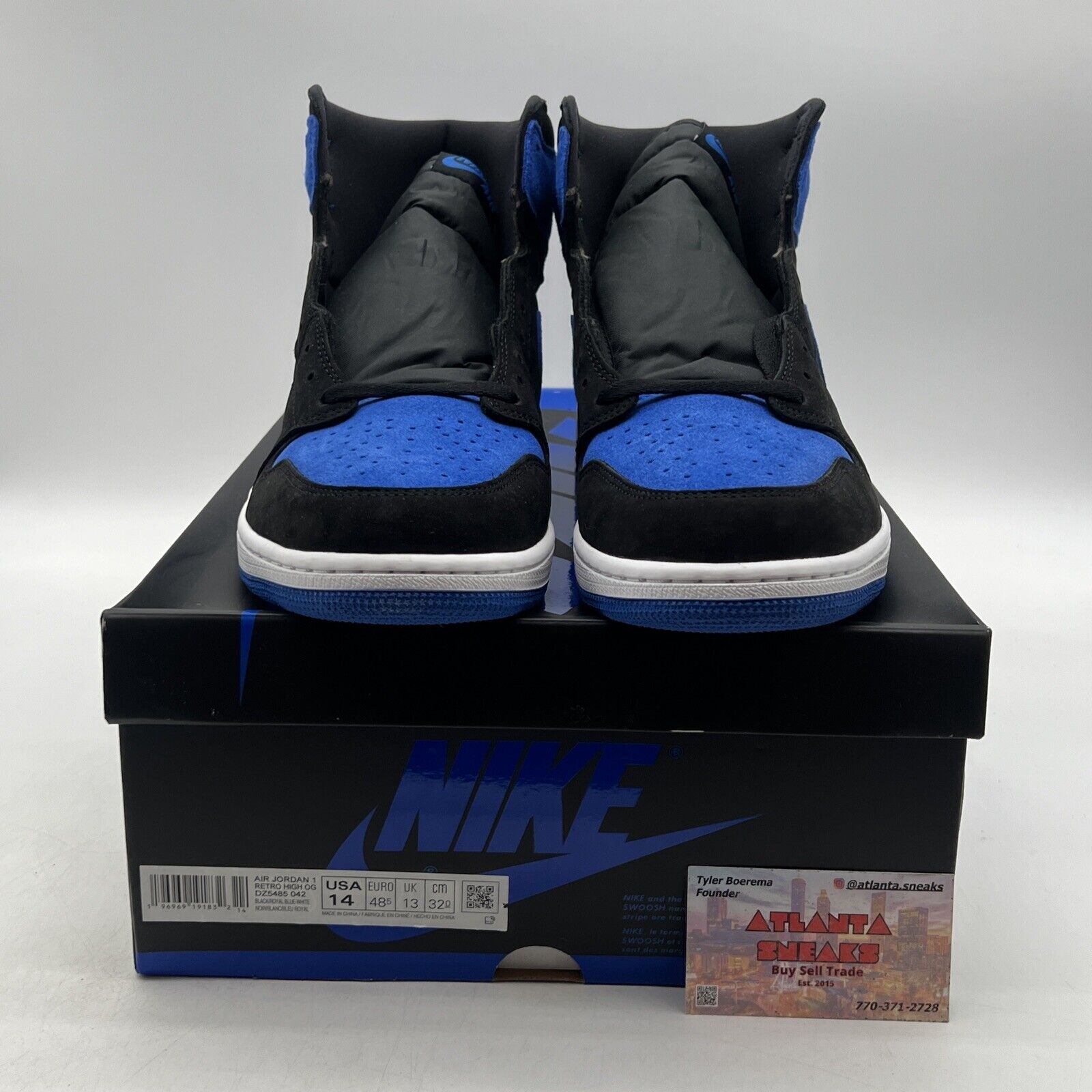 Size 14 - Jordan 1 Retro OG High Royal Reimagined Black White (DZ5485-042)