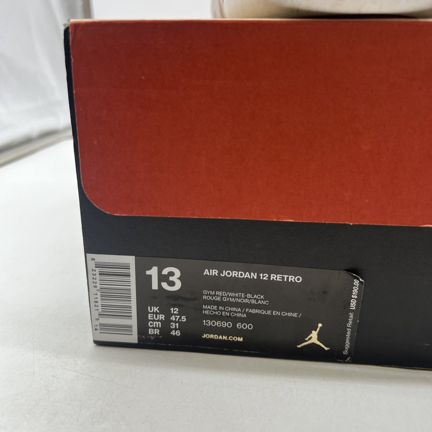 Size 13 - Air Jordan 12 Retro Gym Red (130690-600)