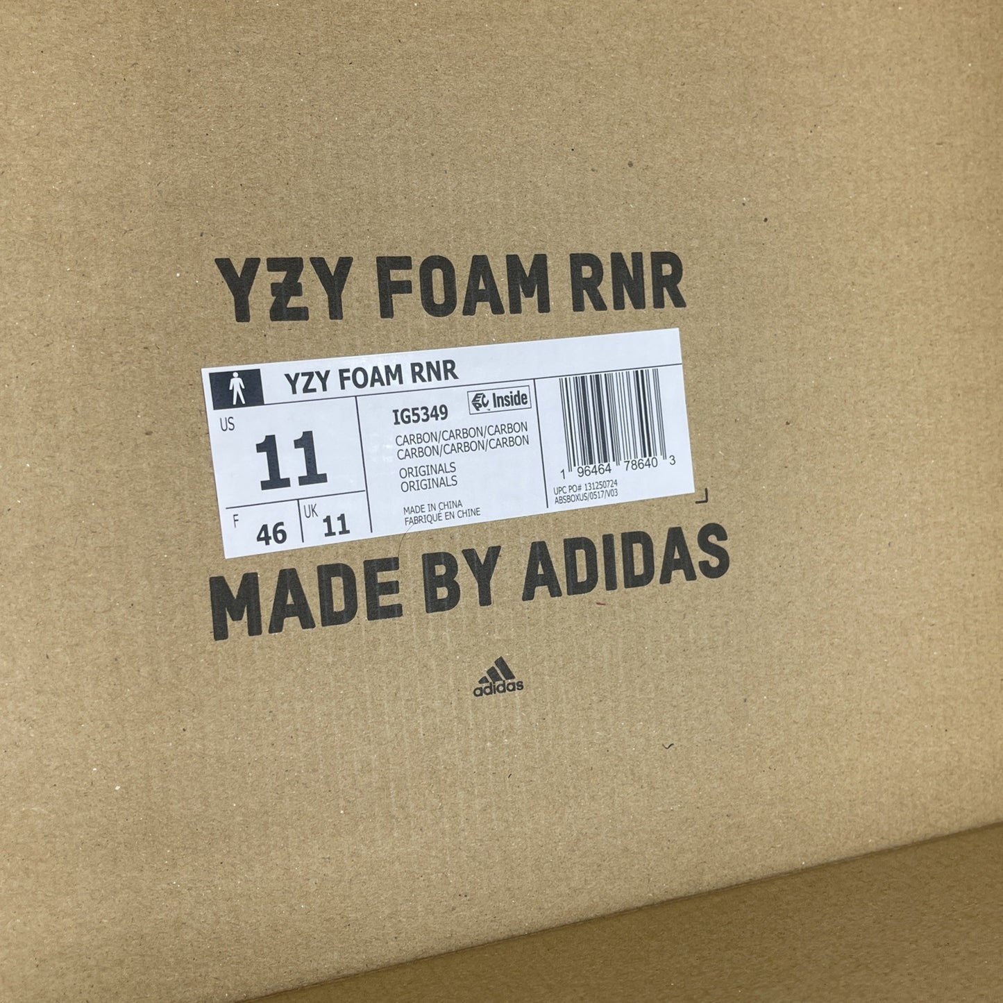 Size 11 - Adidas Yeezy Foam Runner RNR Onyx Black Rubber  (HP8739)