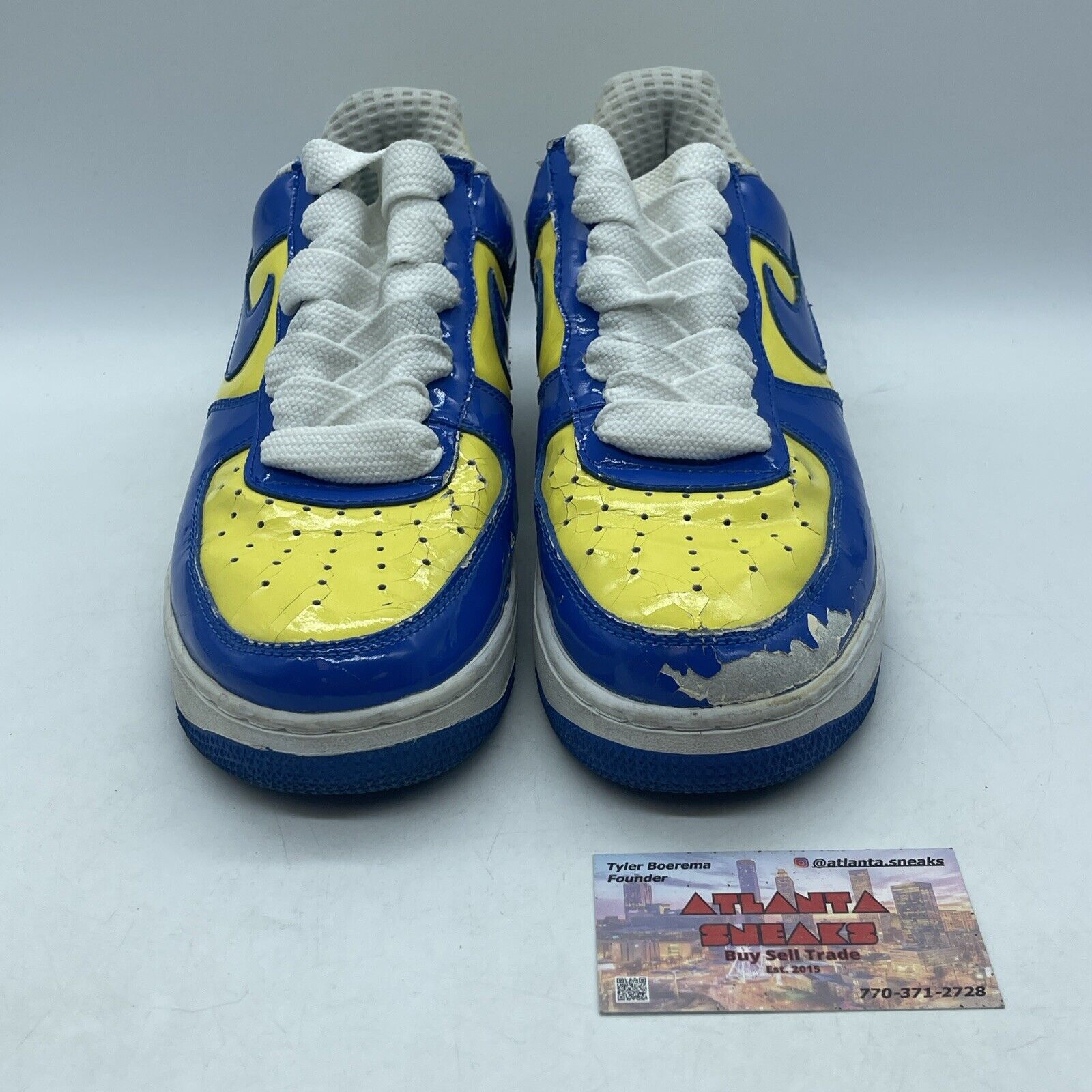 Size 9.5 - Nike Air Force 1 Premium Brazil World Cup Blue Yellow (309096-441)