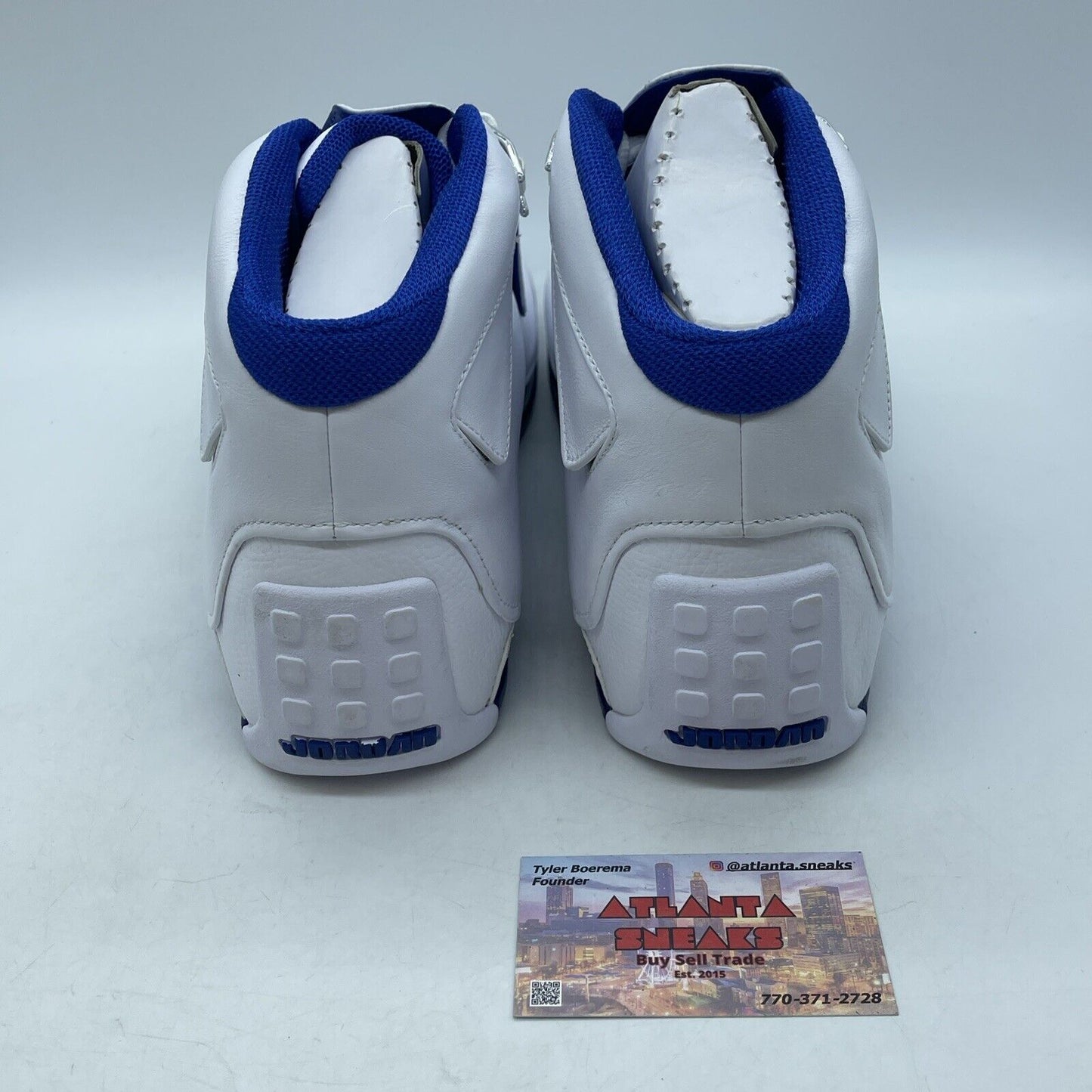 Size 13 - Air Jordan 18 Retro 2018 White Sport Royal Blue Leather (AA2494-106)