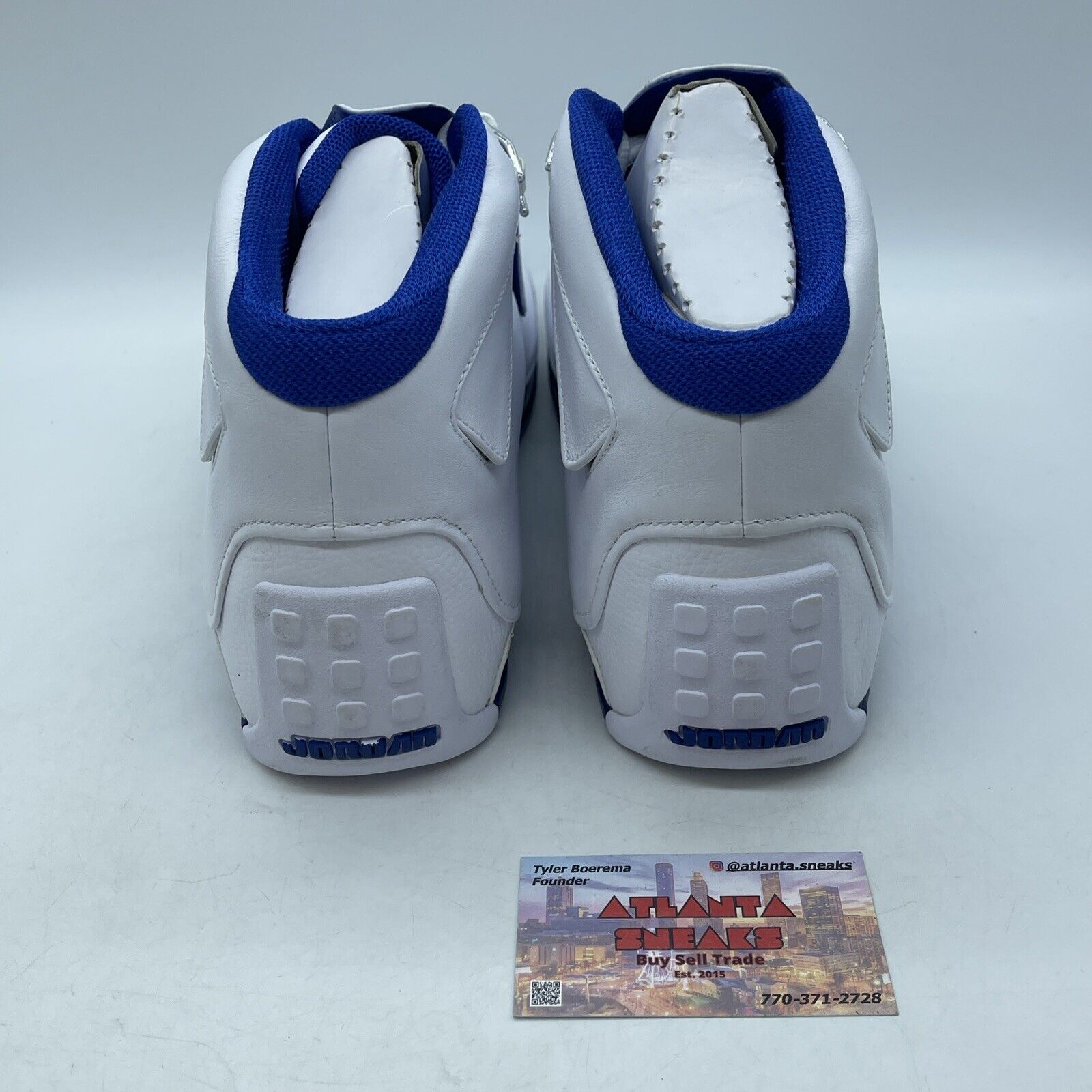 Size 13 - Air Jordan 18 Retro 2018 White Sport Royal Blue Leather (AA2494-106)
