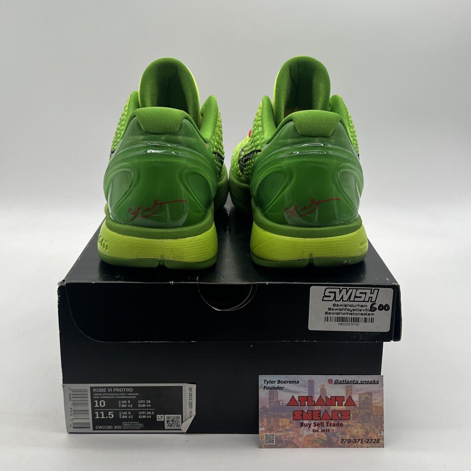 Size 10 - Nike Zoom Kobe 6 Protro Low Grinch (CW2190-300)