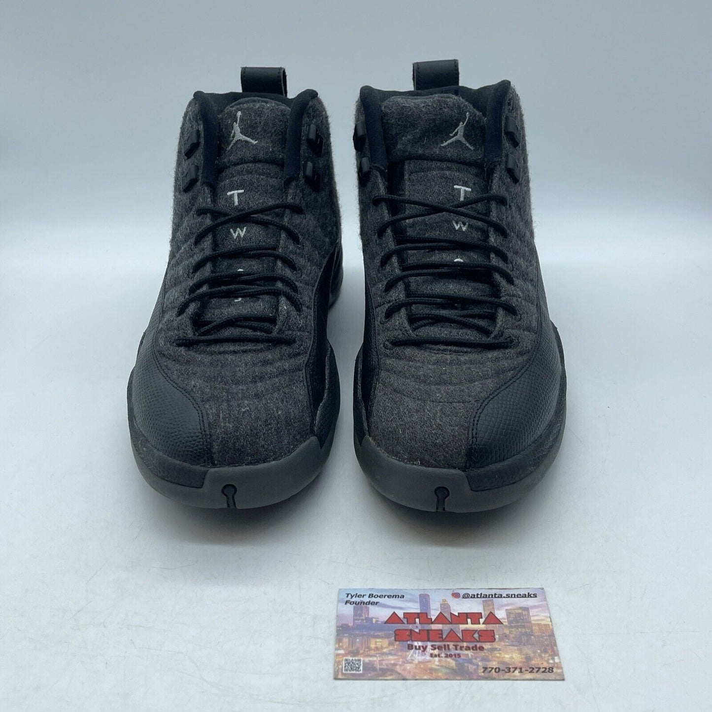 Size 10.5 - Air Jordan 12 Retro Wool Black Grey (852627-003)